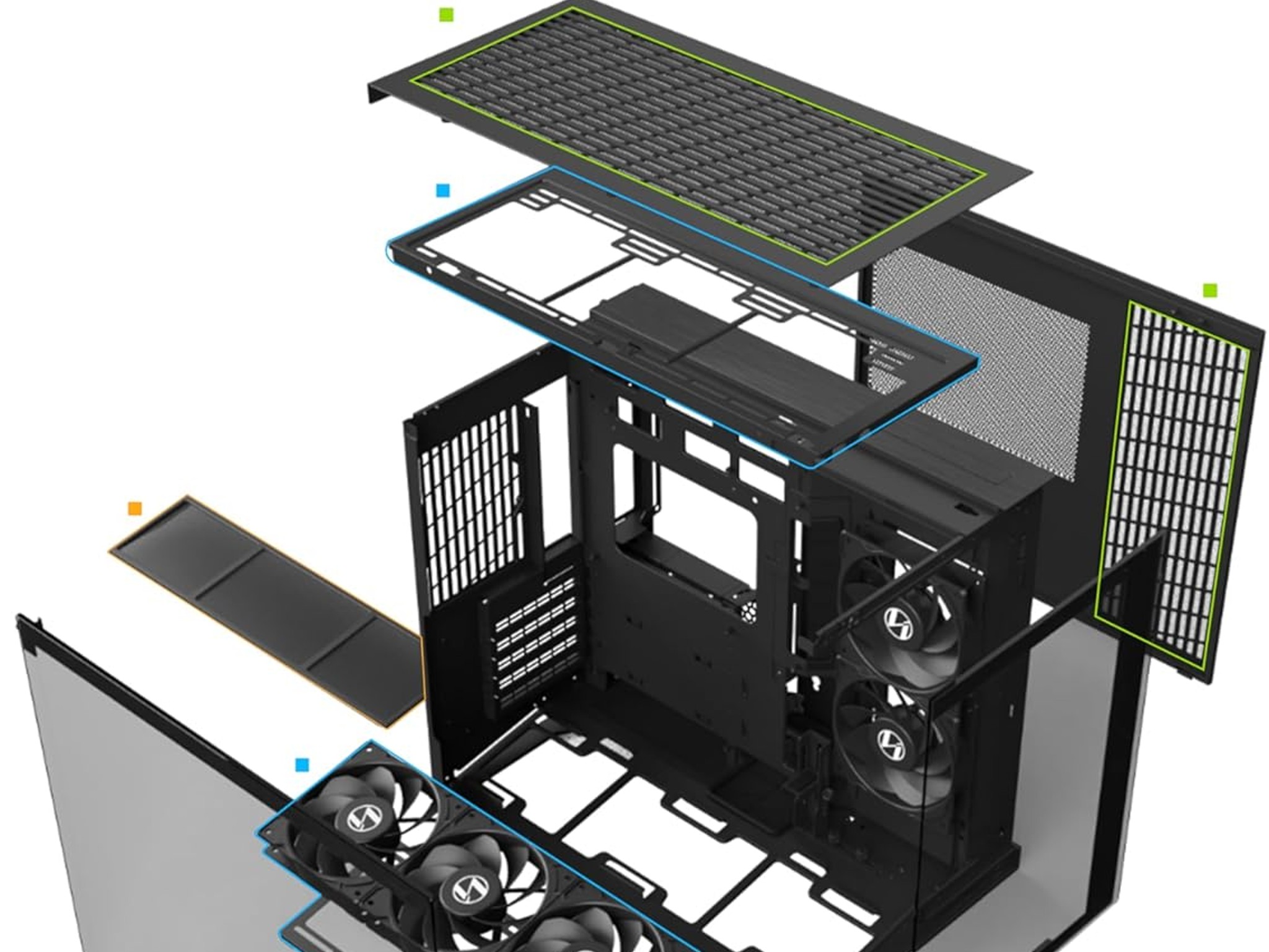 Lian Li O11D MINI V2 Flow-ATX Mid-Tower PC Case-Black-O11DMIV2FX