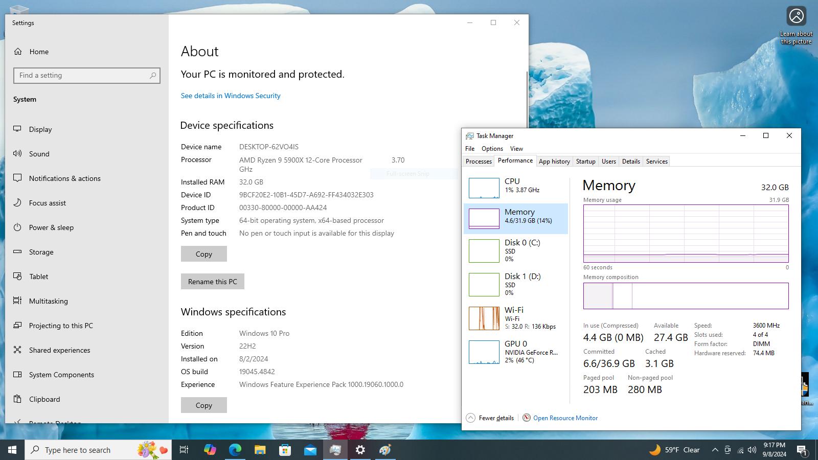 RTX 3080 Ryzen 9 5900X, 4x8GB 3600mhz, 500GB Gen 4 NVMe, 1TB NVMe. Gaming, Editing, and Streaming PC