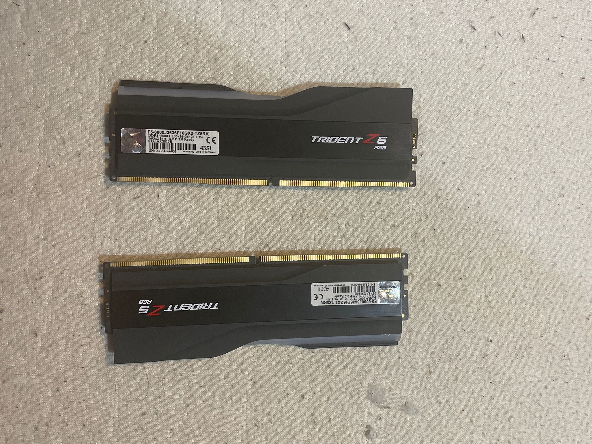 G.SKILL Trident Z5 RGB Series 32GB (2 x 16GB) 288-Pin PC RAM DDR5 6000 (PC5 48000)