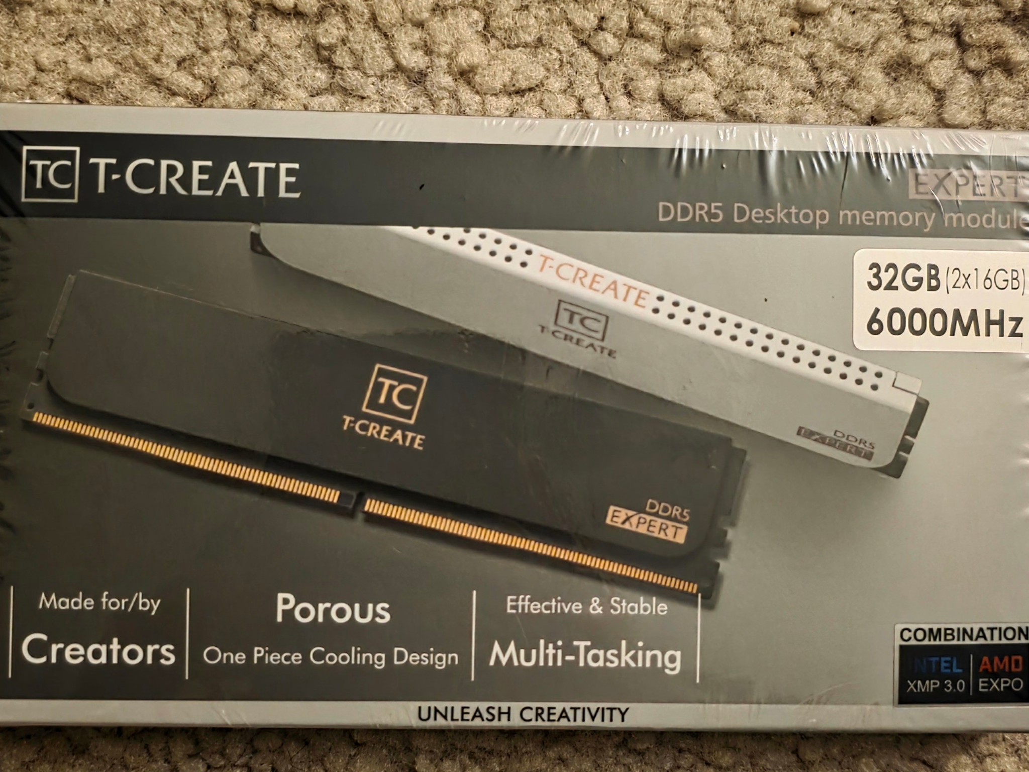TEAMGROUP T-Create Expert 32GB (2 x 16GB) DDR5 6000MHz CL38-46-46-76 White Brand New Sealed