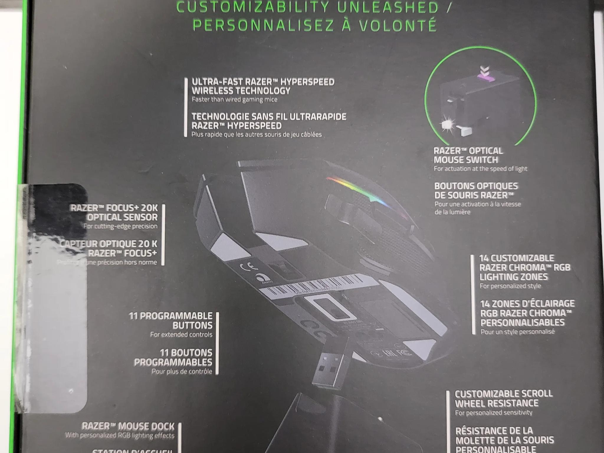 Razer Basilisk Ultimate Mouse (Wireless/Wired with charging dock)
