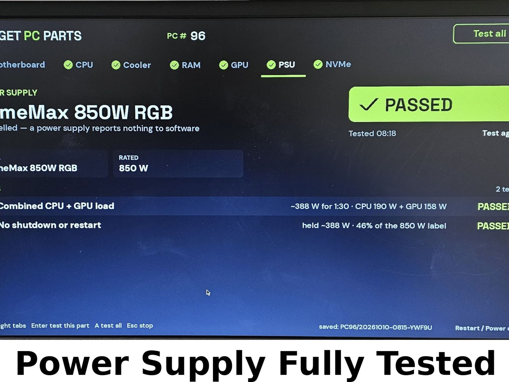 850 Watt PSU GameMax RGB-850 Power Supply