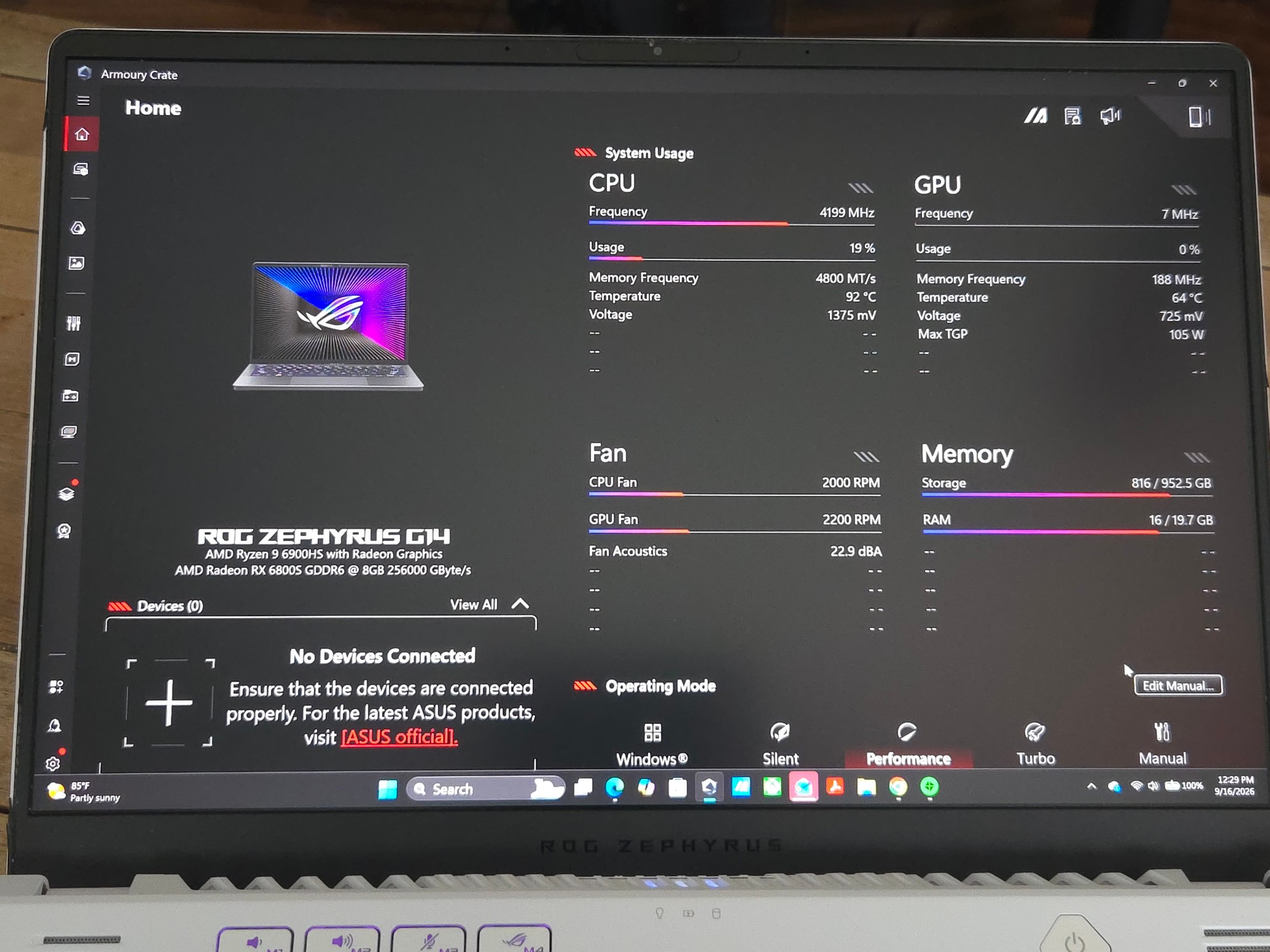 ASUS ROG Zephyrus G14 {2022} GA402RK Ryzen 9 6900HS / RX 6800S / 24GB / 1TB