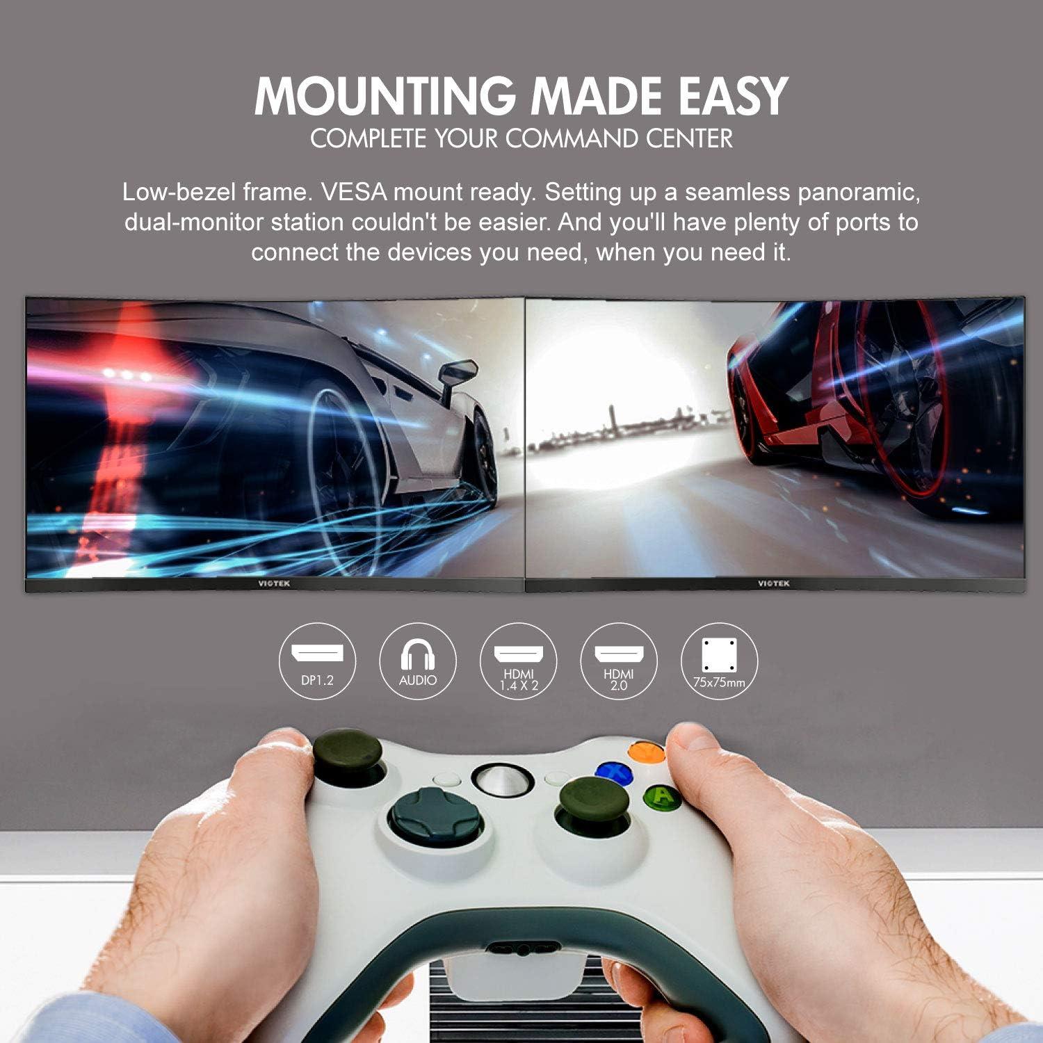 VIOTEK 27" 2560x1440p 144Hz Curved Gaming Monitor QHD Widescreen FreeSync G-Sync