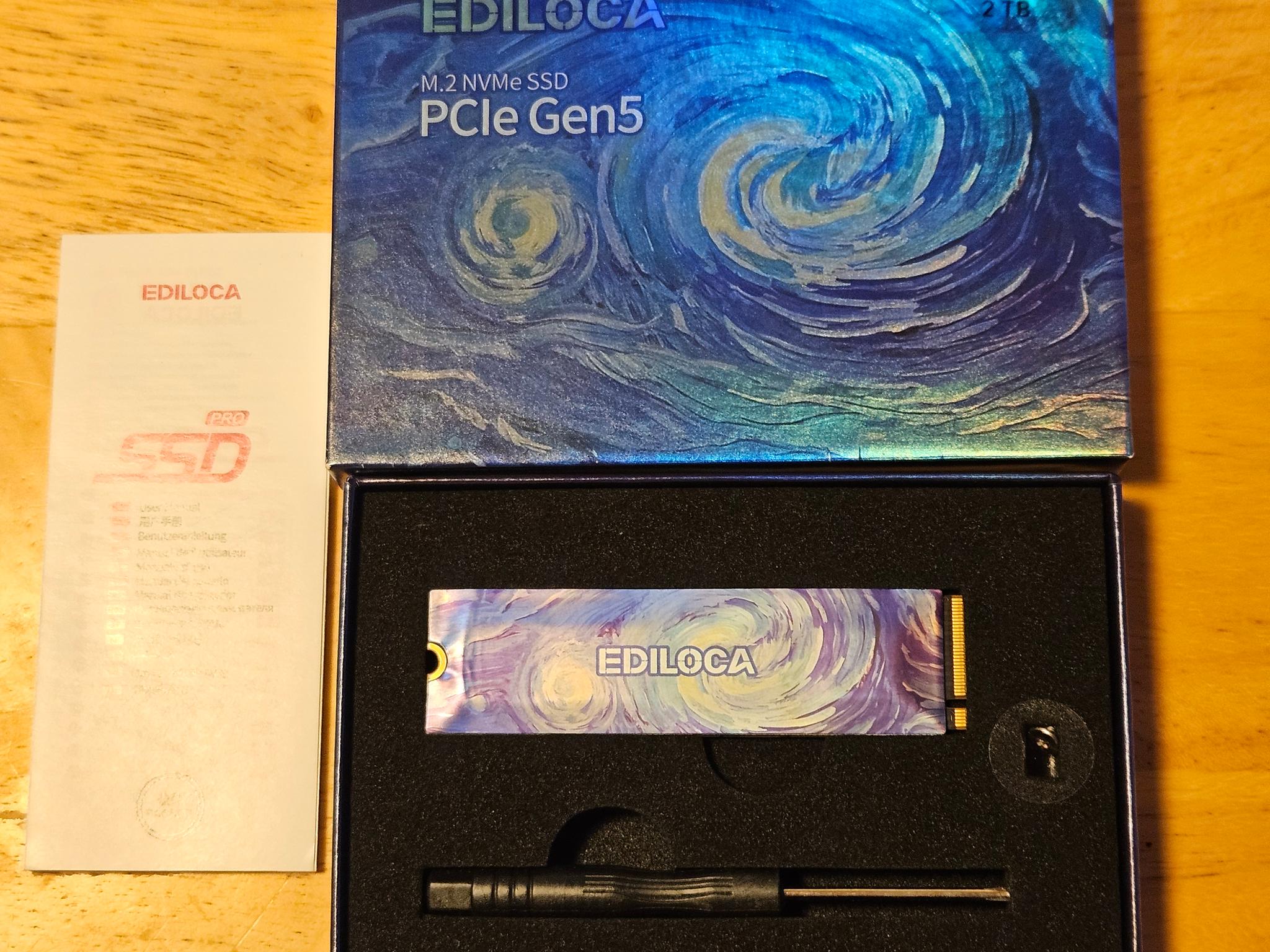 Ediloca EN1400 Max 2TB Gen 5 NVME SSD with DRAM CACHE and NVME Enclosure!