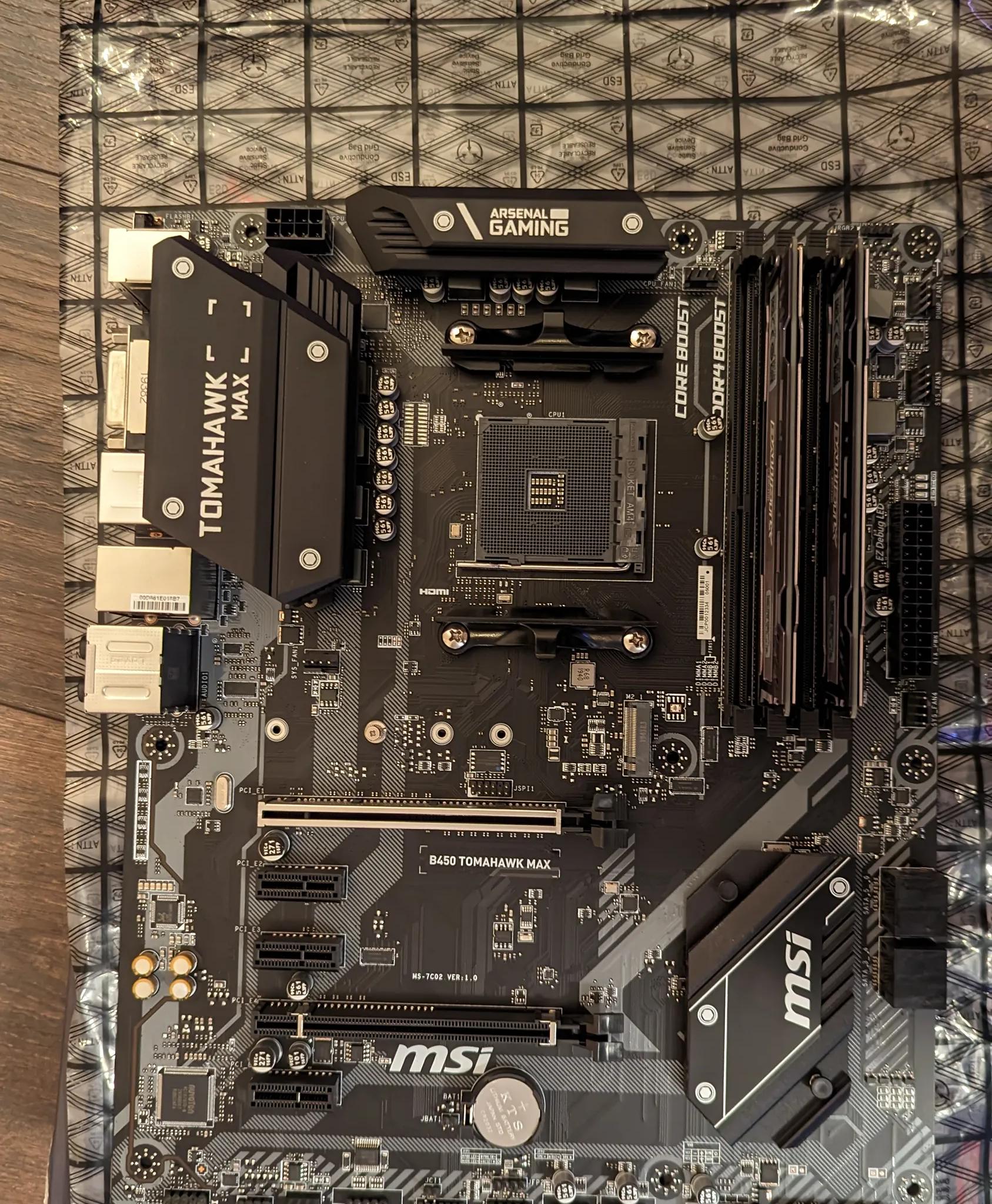 Ryzen 5 1600AF/MSI B450 Tomahawk Max And Memory Motherboard Combo!