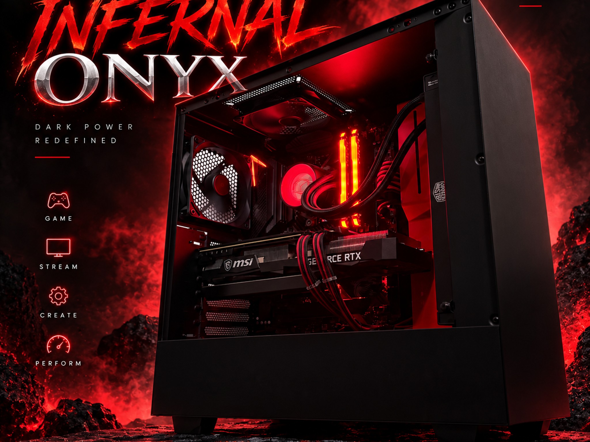 🔴"Infernal Onyx"⚫️| 1440p Gaming | Ryzen 5 5600X | RTX 3070 | 16G Ram | 1TB Storage | Free Shipping