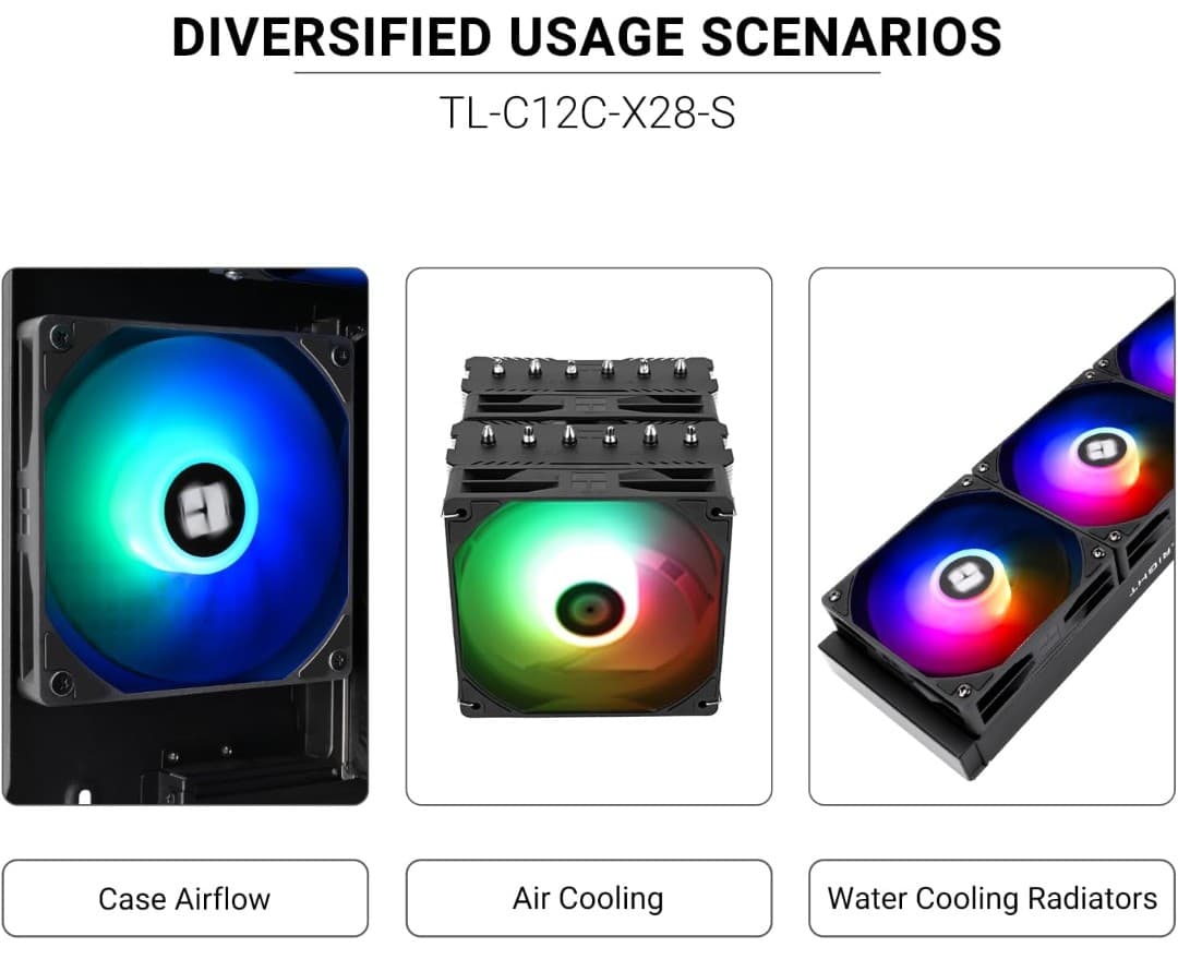 Thermalright CPU Air Fans Black Frame With RGB Blades (3)