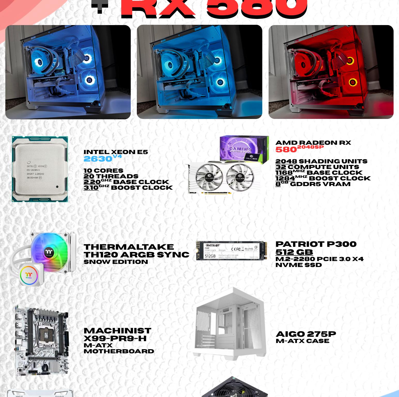💧⚪ALL WHITE LIQUID COOLED PC⚪💧 - RX 580 8GB + 10 CORE INTEL + 32GB RAM🔥