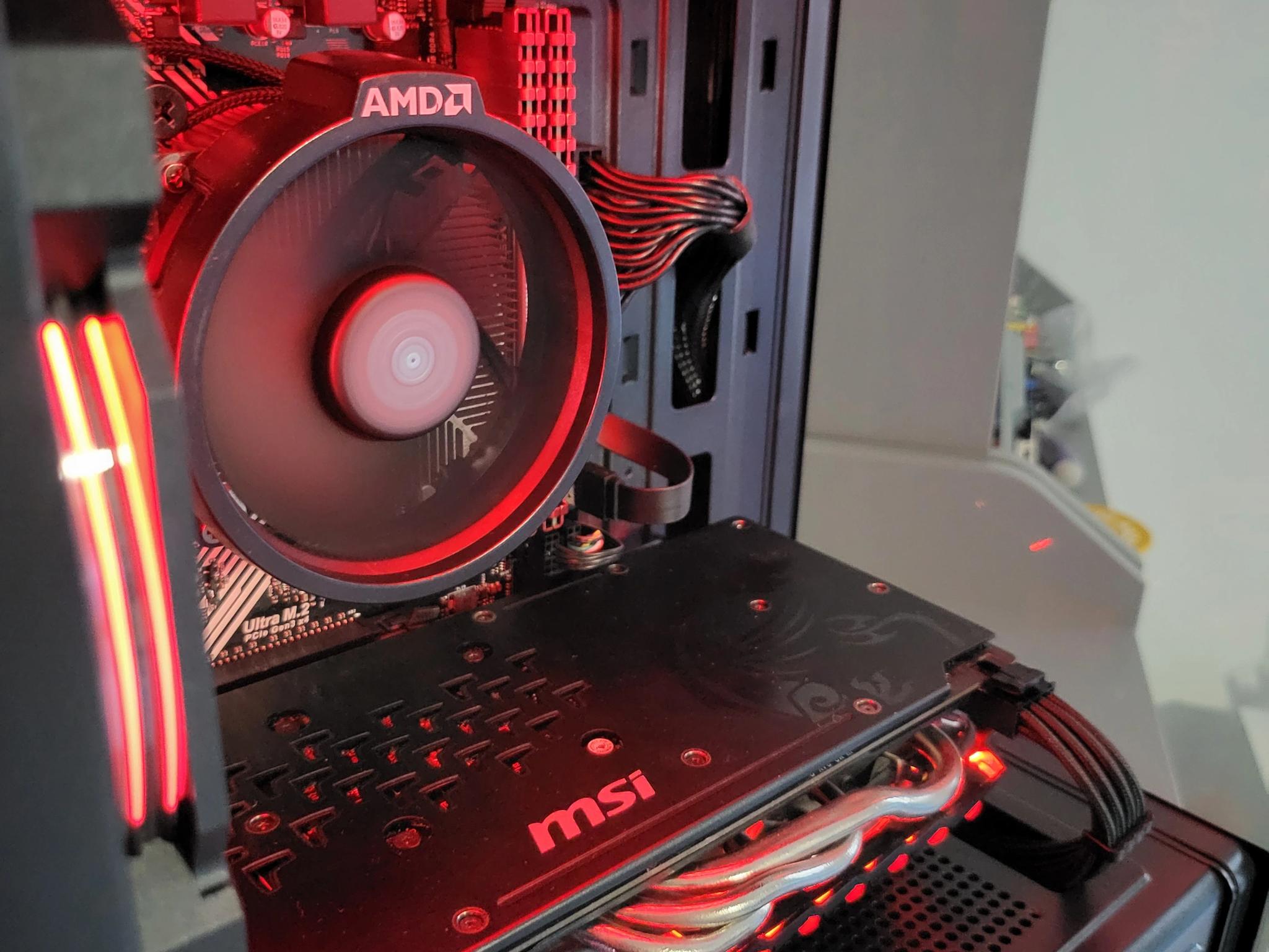 Red/Black Gaming PC! Ryzen 5 | Radeon RX | 16GB | 1TB | Wi-Fi BT | ARGB | 500W 80+ Gold