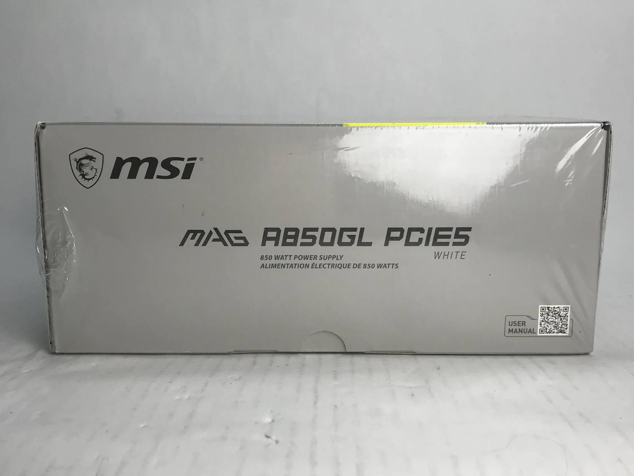Msi Mag A850gl Pcie 5.1 White Gaming Power Supply - Full Modular - 80 Plus Gold