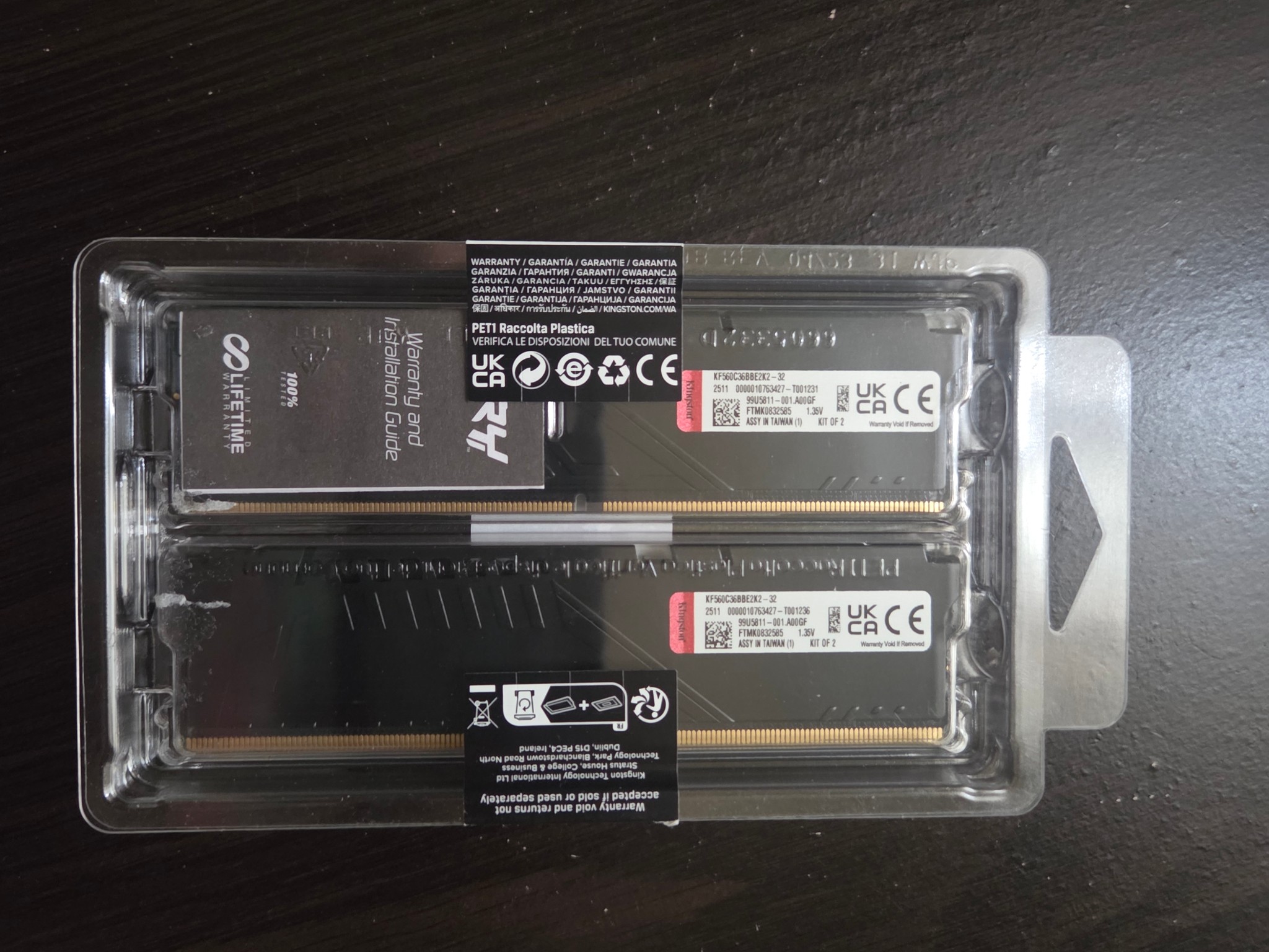 Kingston Fury 32g DDR5 6000M/Ts CL36