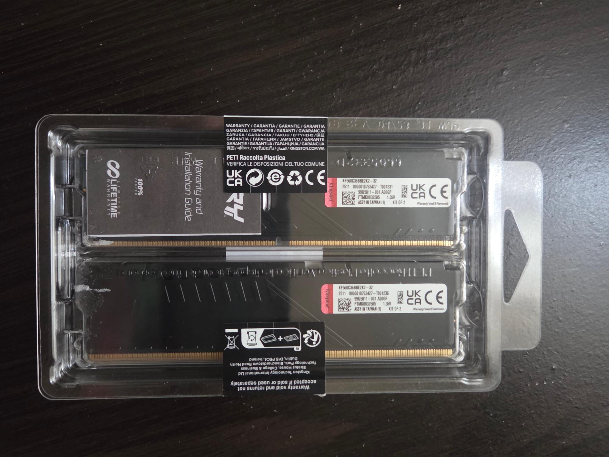 Kingston Fury 32g DDR5 6000M/Ts CL36