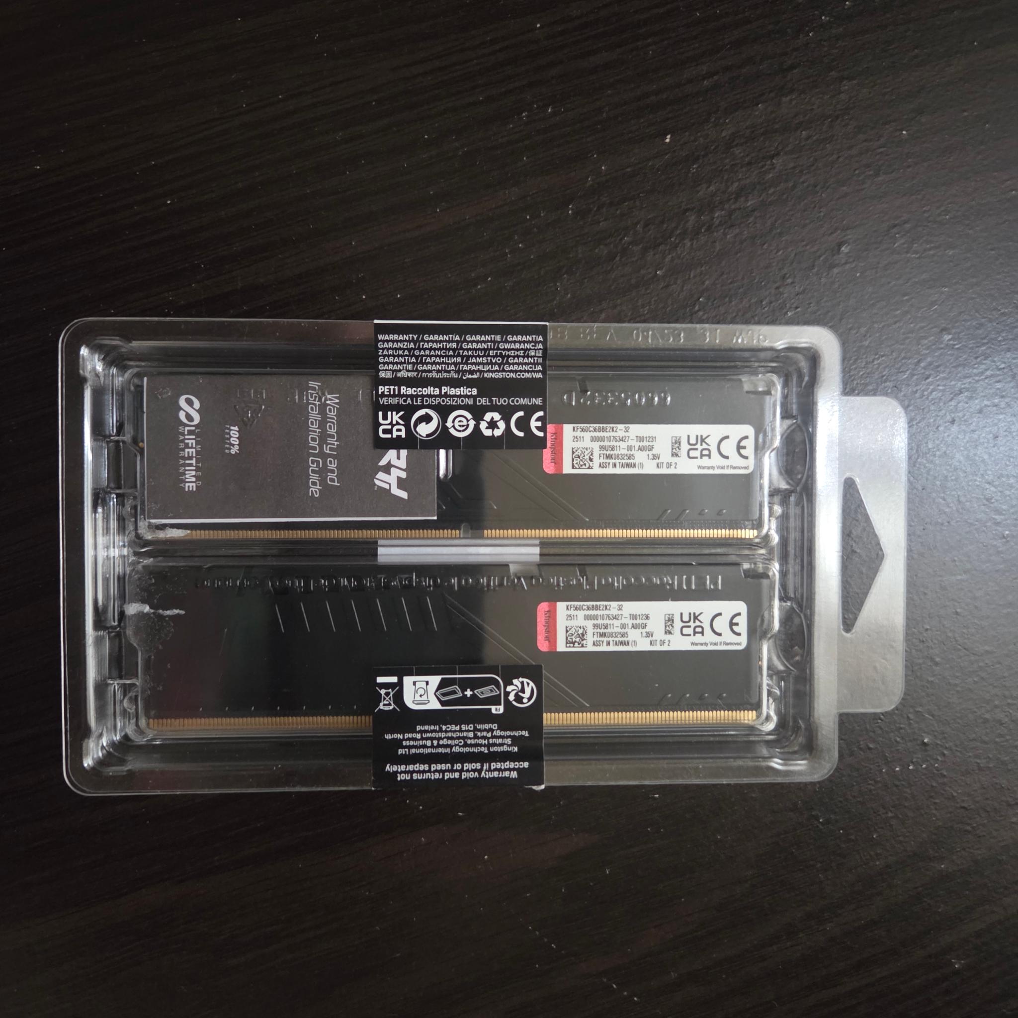 Kingston Fury 32g DDR5 6000M/Ts CL36