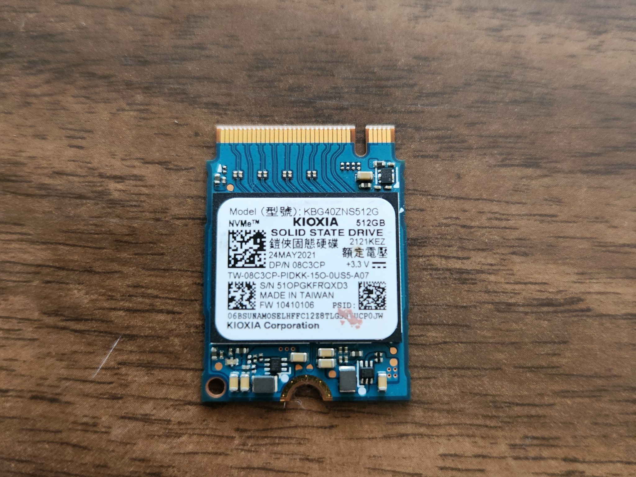 512GB Kioxia BG4 NVMe SSD