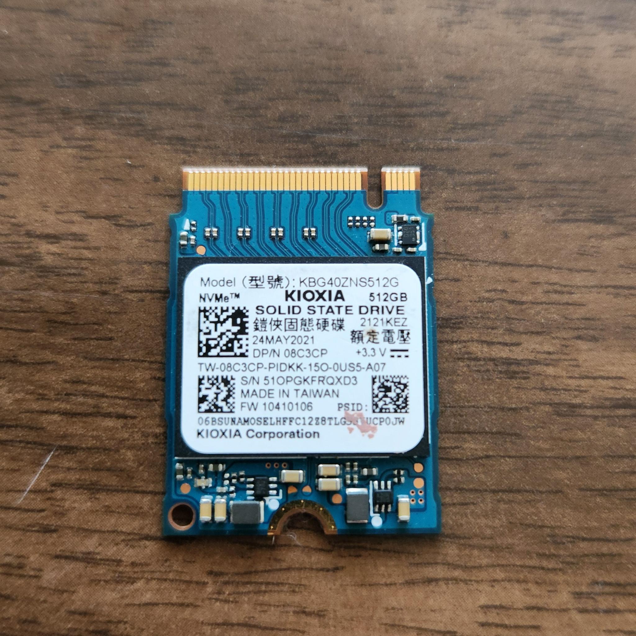 512GB Kioxia BG4 NVMe SSD