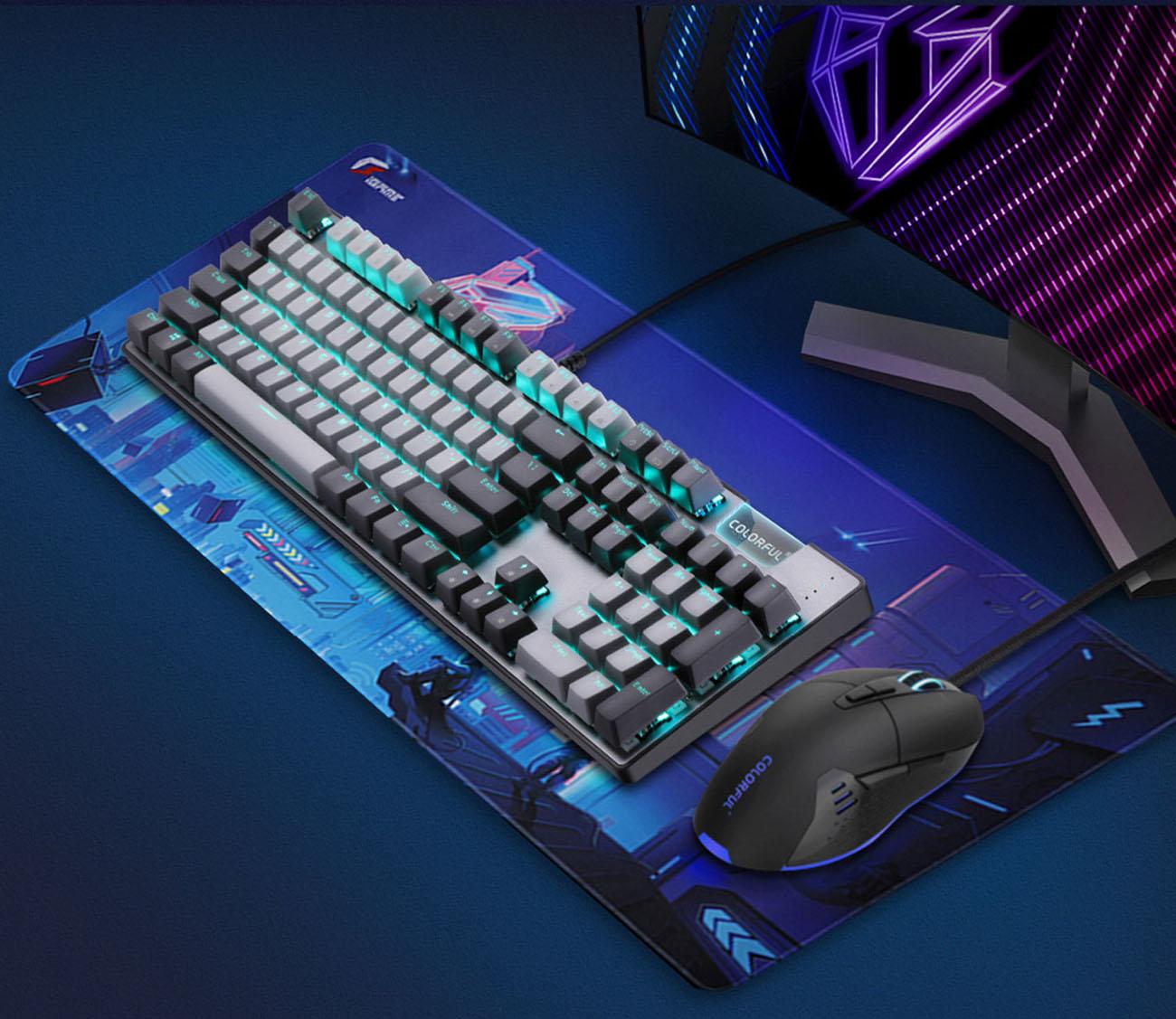 Colorful CGK100 RGB Mechanical Gaming Keyboard, USB Backlit LED 104 Keys Wired Mechanical