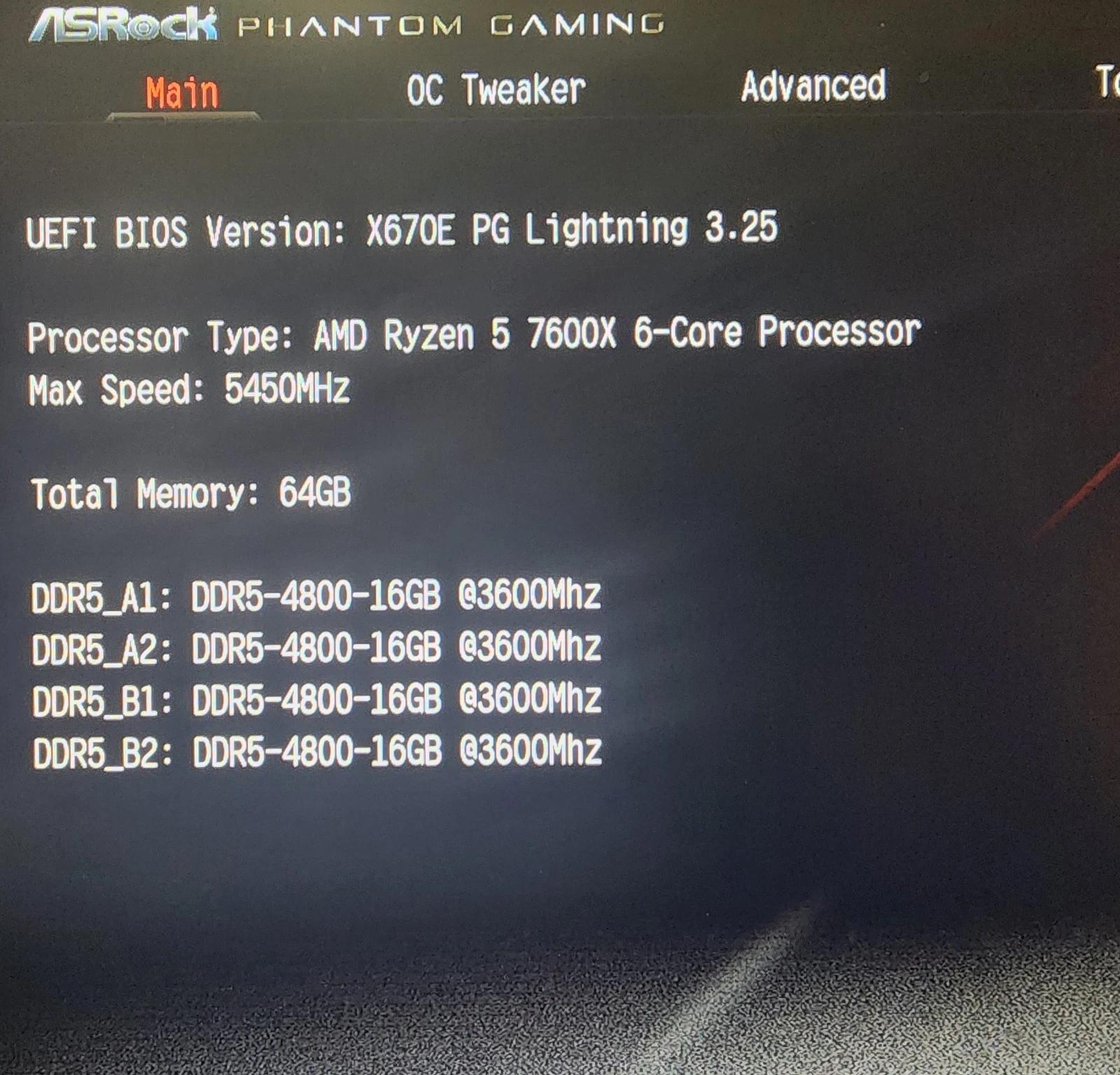 UPDATED BIOS ASRock X670E PG Lightning DDR5 AM5 ATX Motherboard