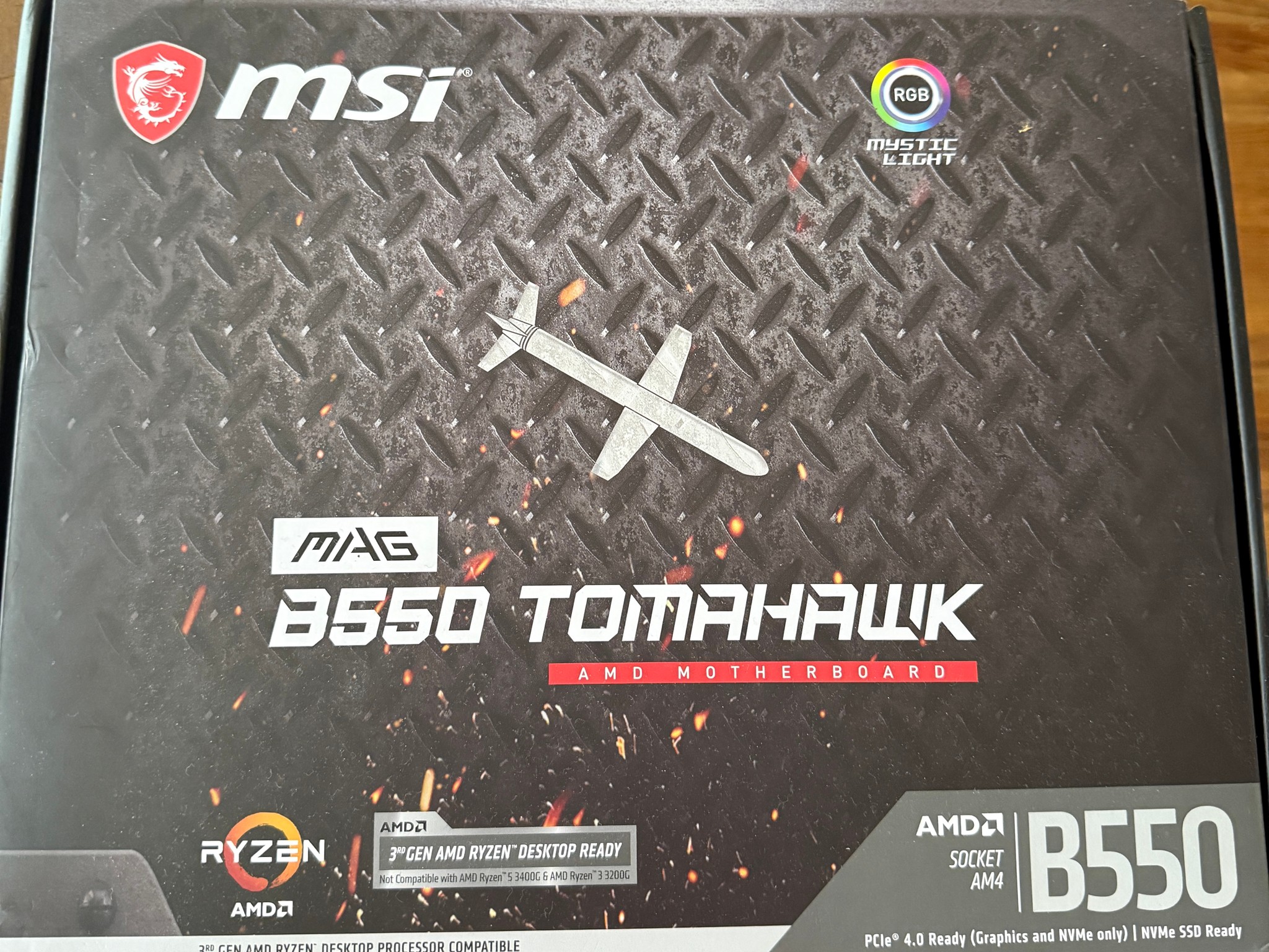 MSI MAG B550 Tomahawk Motherboard. Used. Pulled from working system. Runs Great.