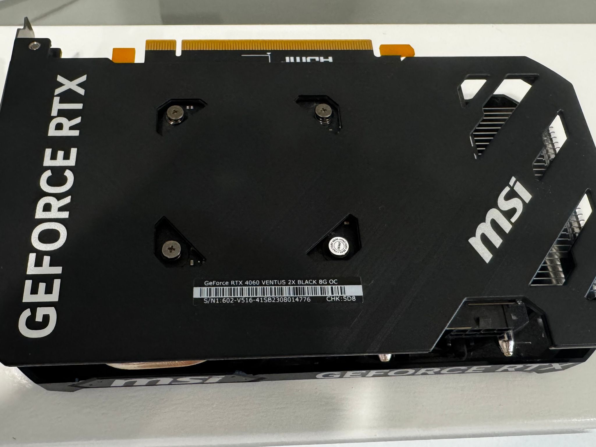 MSI GeForce RTX 4060 VENTUS 2X BLACK 8G OC