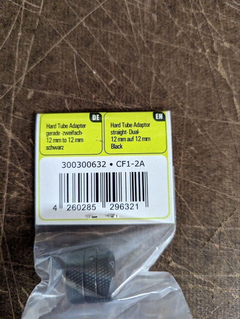 Coolforce CF1 Fitting - Hard Tube Adaptor - straight - dual - 12mm to 12mm black