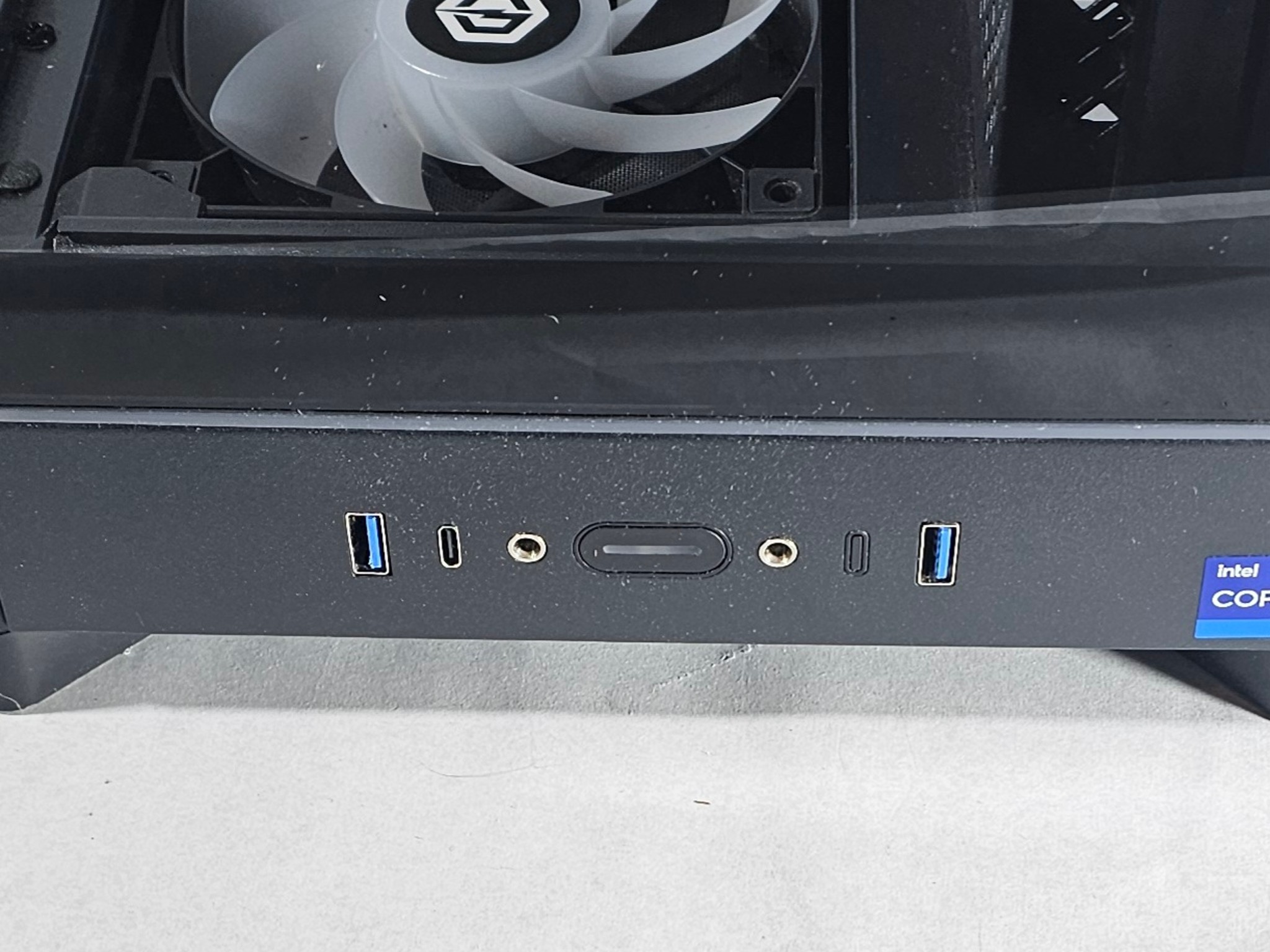 Black CyberPowerPC PC Case with Tempered Glass w/ 5 Fans