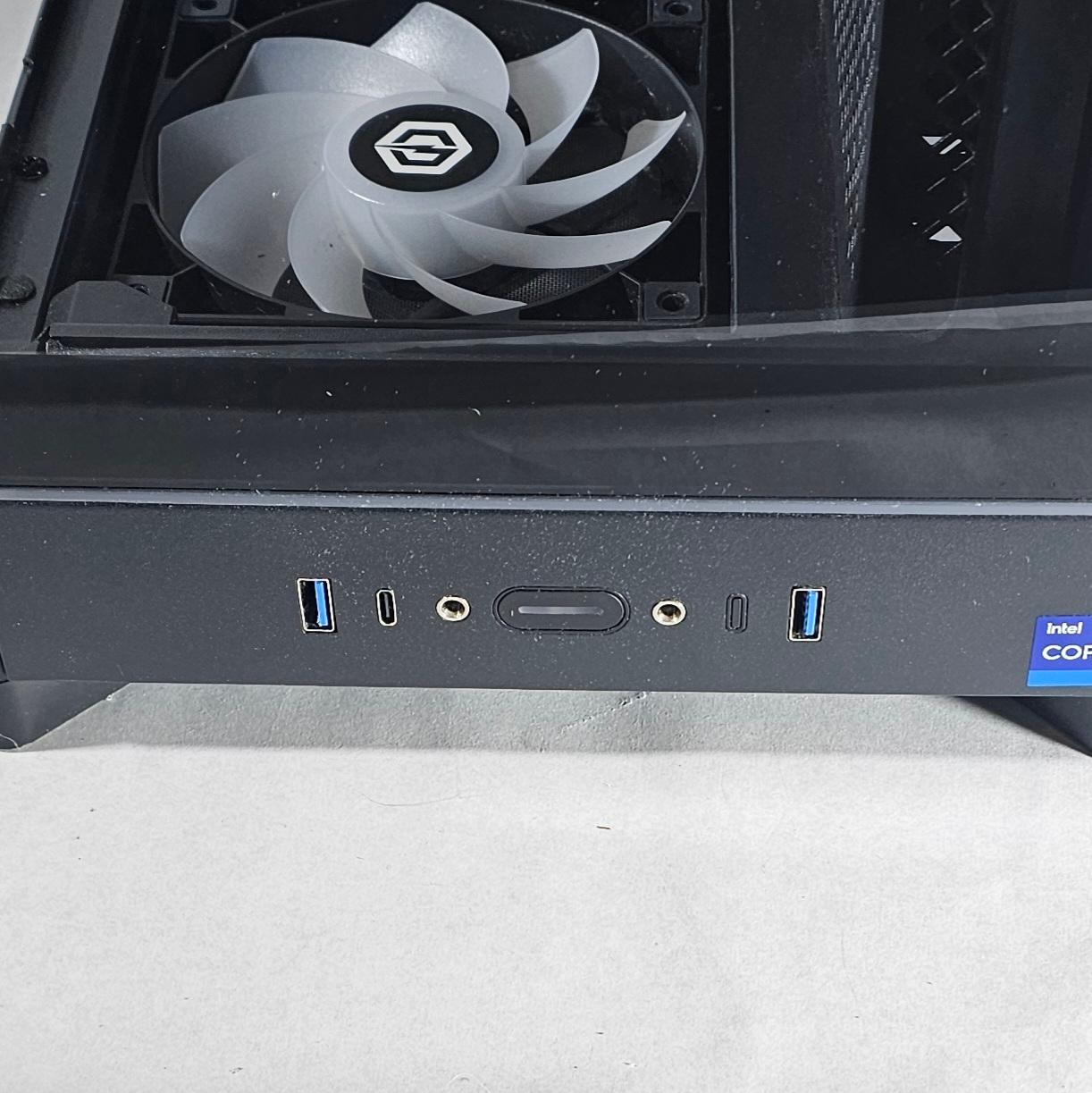 Black CyberPowerPC PC Case with Tempered Glass w/ 5 Fans