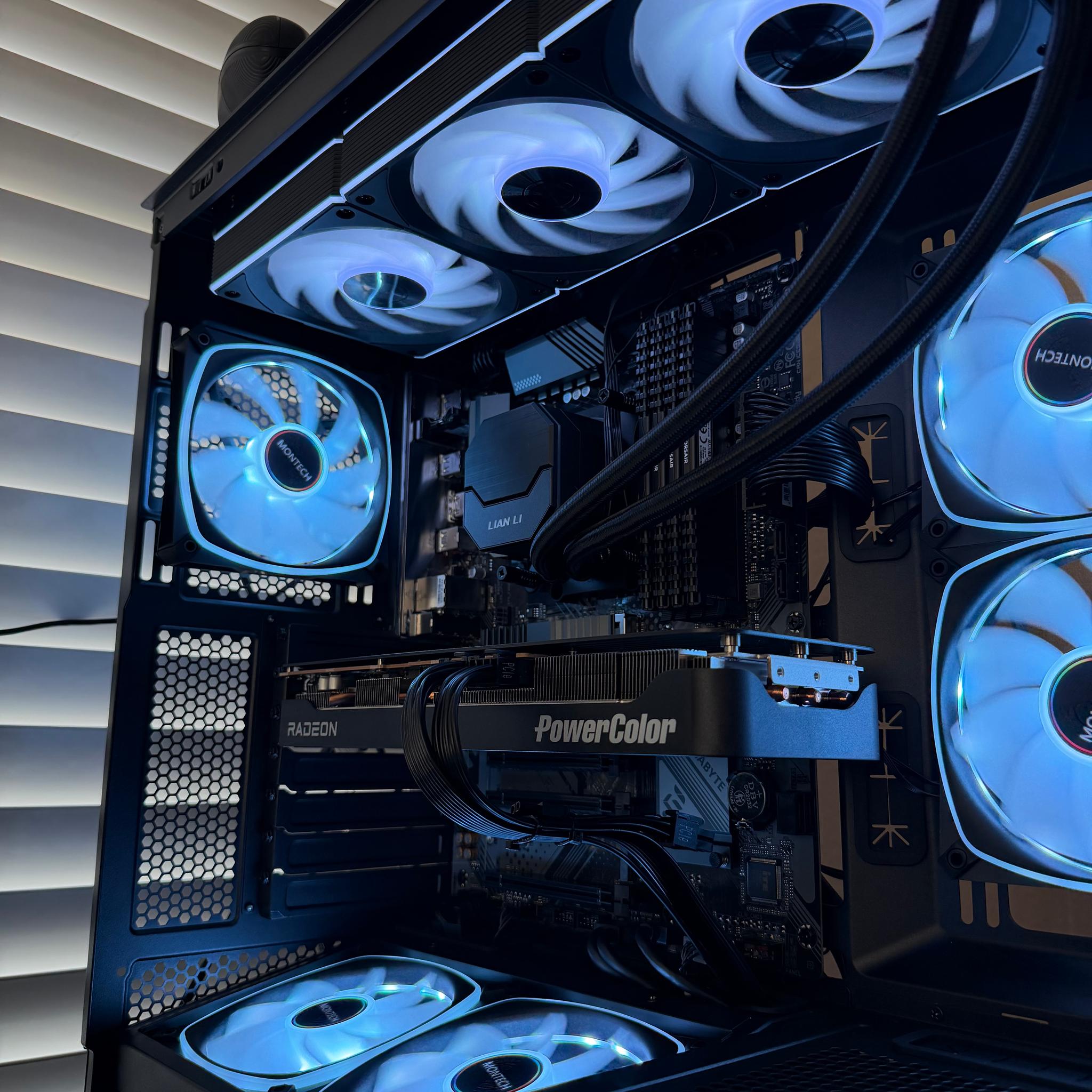 ❄️ GLACIER | RX 9070 GRE 12GB • Ryzen 7 5800X • 32GB • WiFi 6 • 360mm AIO