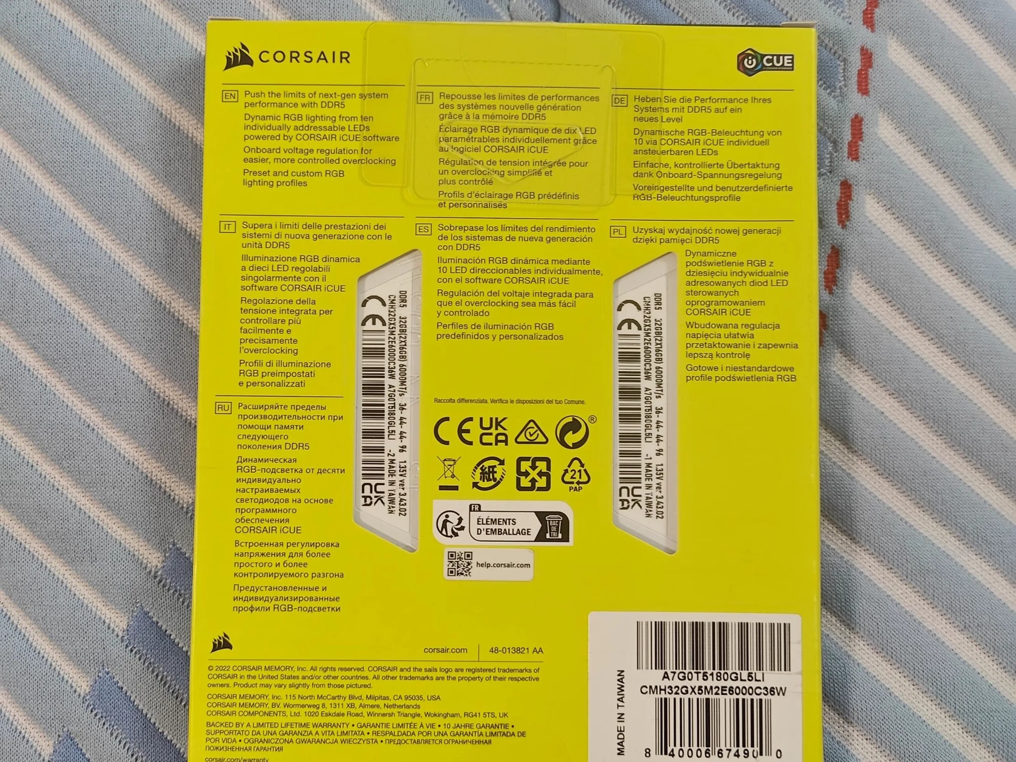 CORSAIR VENGEANCE 32GB DDR5 6000 MHz (WHITE)
