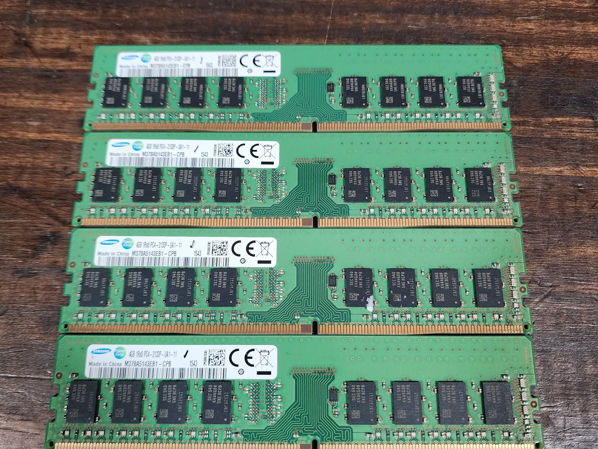 Samsung 4GB (16GB Total) Single Bank DDR4 2133MHz RAM (4X Sticks)