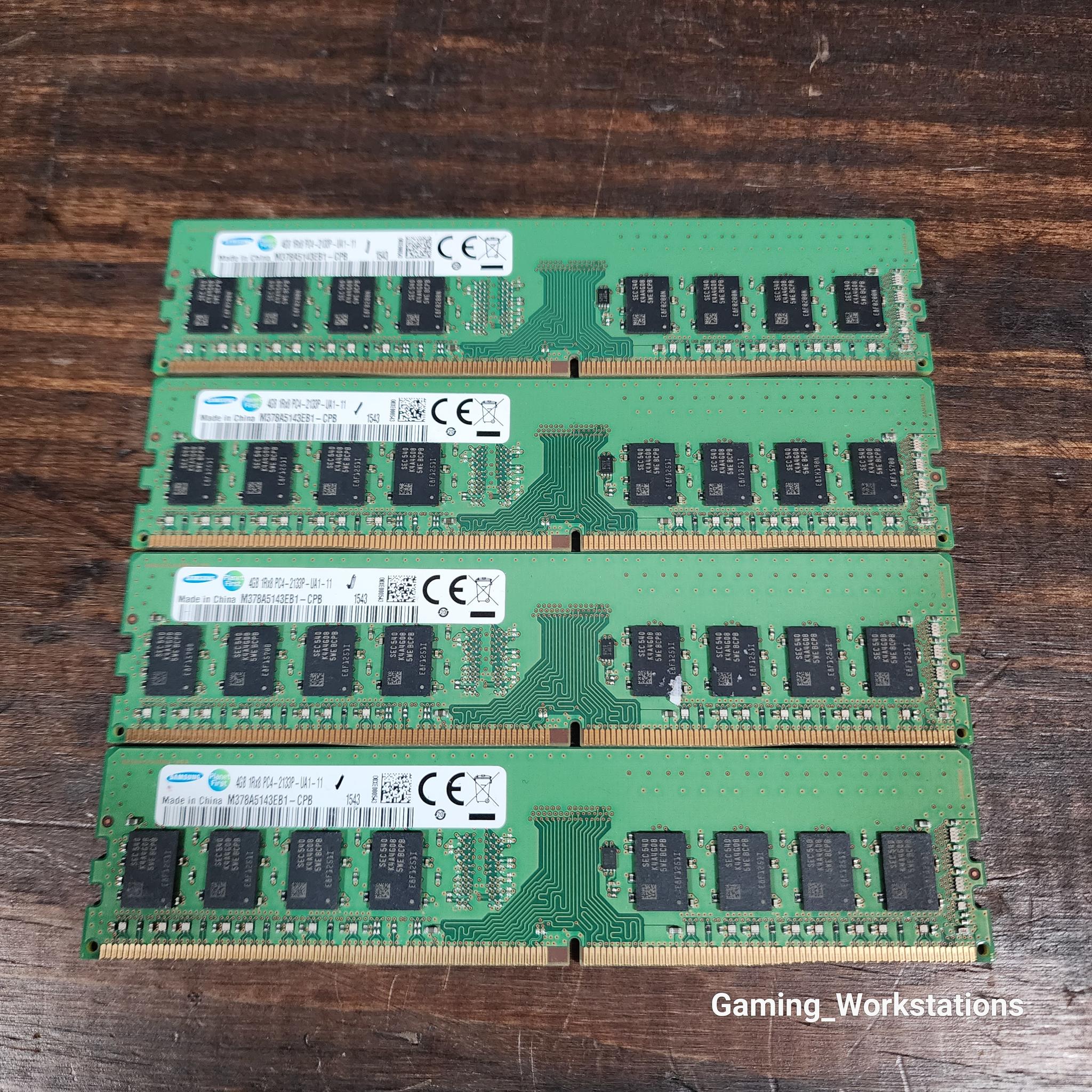 Samsung 4GB (16GB Total) Single Bank DDR4 2133MHz RAM (4X Sticks)