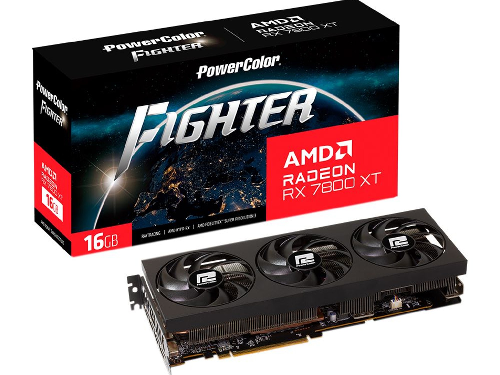 PowerColor AMD Radeon RX 7800 XT Fighter Overclocked Tripe Fan 16GB GDDR6 PCIe 4.0 Graphics Card