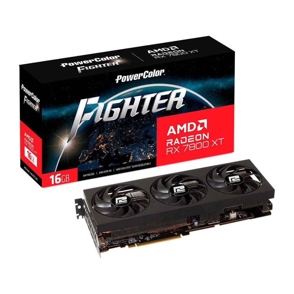 PowerColor AMD Radeon RX 7800 XT Fighter Overclocked Tripe Fan 16GB GDDR6 PCIe 4.0 Graphics Card