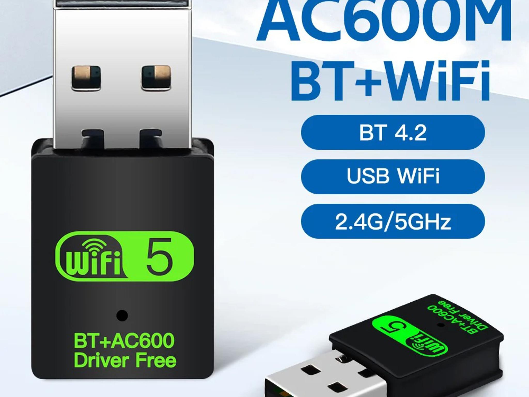 USB WiFi Adapter，600Mbps USB WiFi Bluetooth Adapter