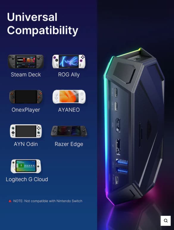 JSAUX RGB Docking Station For Steam Deck / ROG Ally - Black