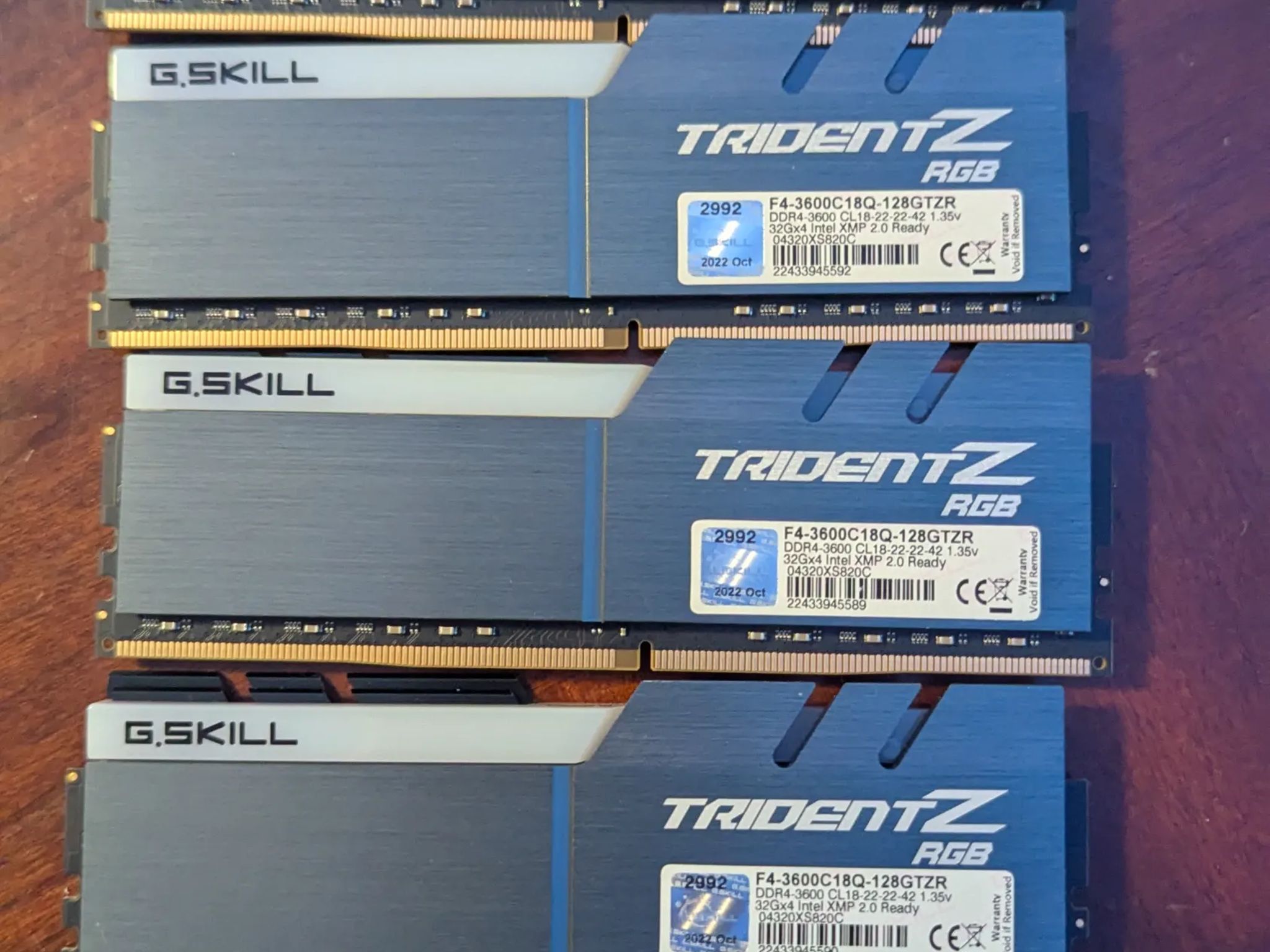 G.Skill TridentZ RGB Series 128GB (4x32GB) DDR4 3600