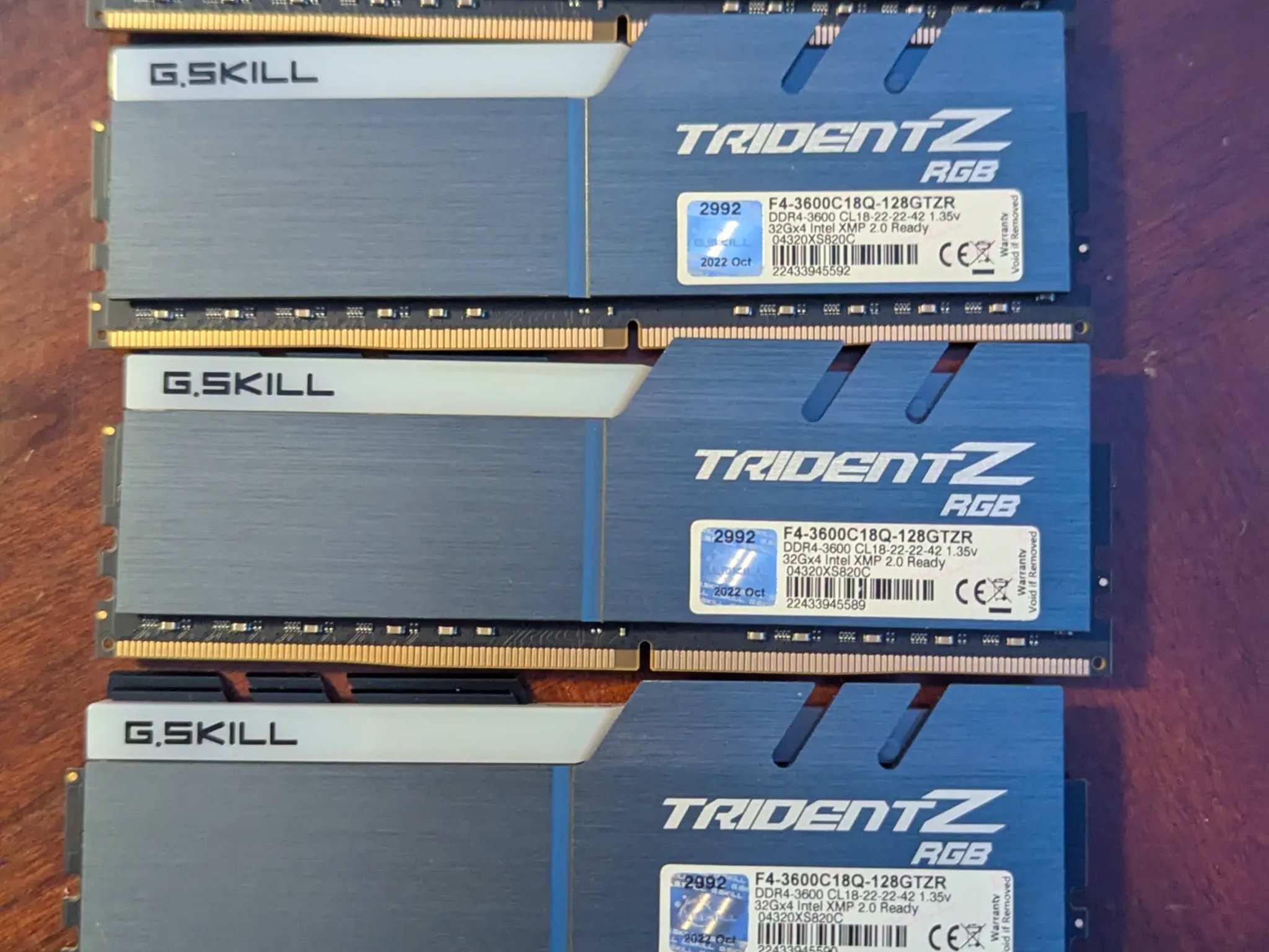G.Skill TridentZ RGB Series 128GB (4x32GB) DDR4 3600