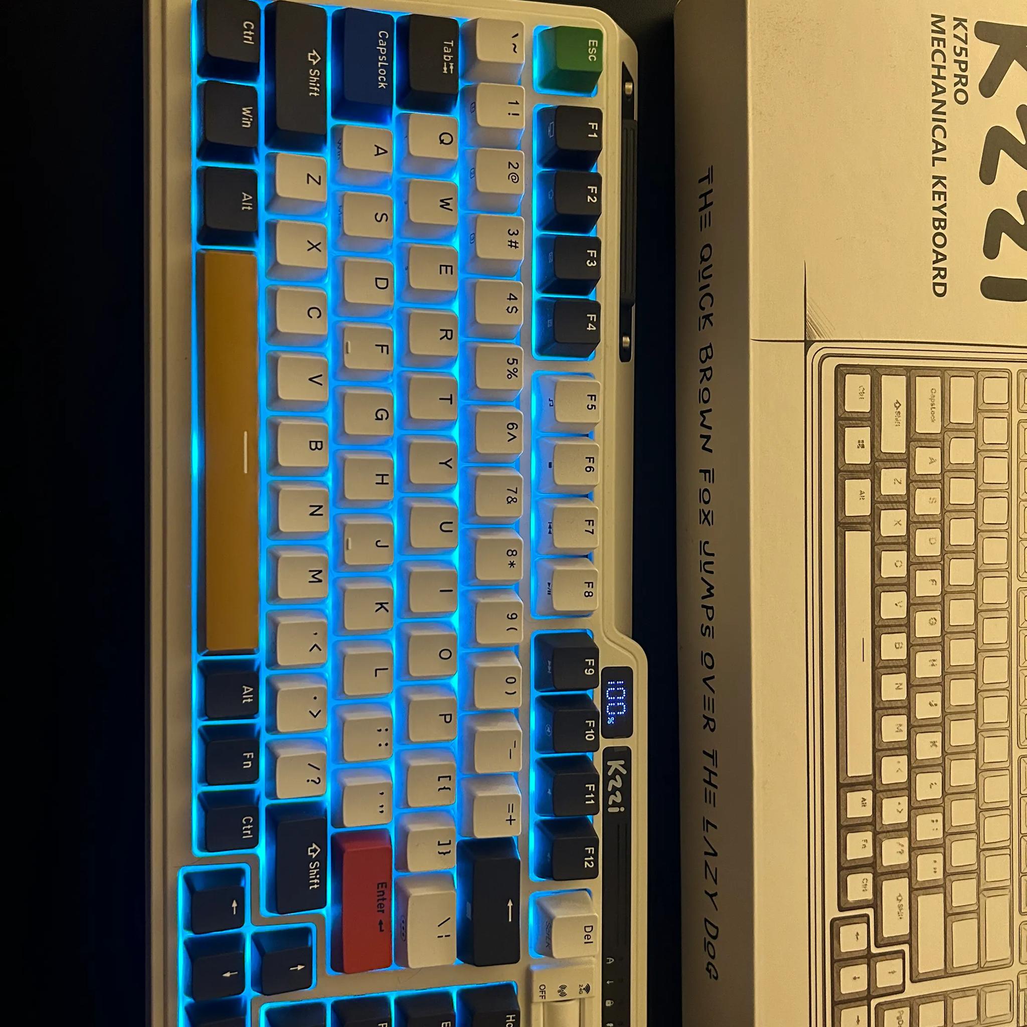 K75 RGB 75% Wireless Gasket Mechanical Keyboard, Triple Mode BT5.0/2.4G/USB-C