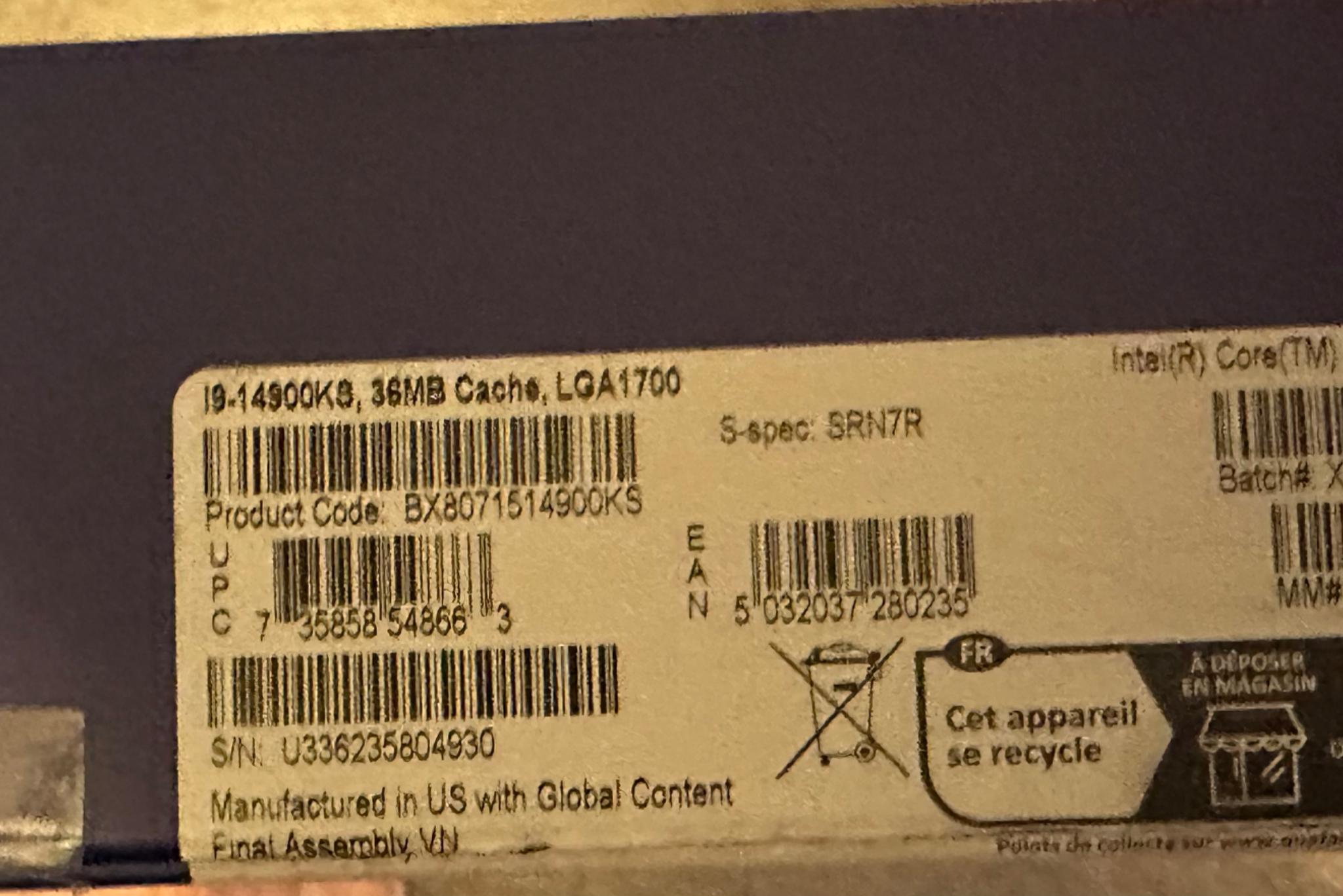 Intel® Core™ i9-14900KS Desktop Processor 24 cores (8 P-cores + 16 E-cores)