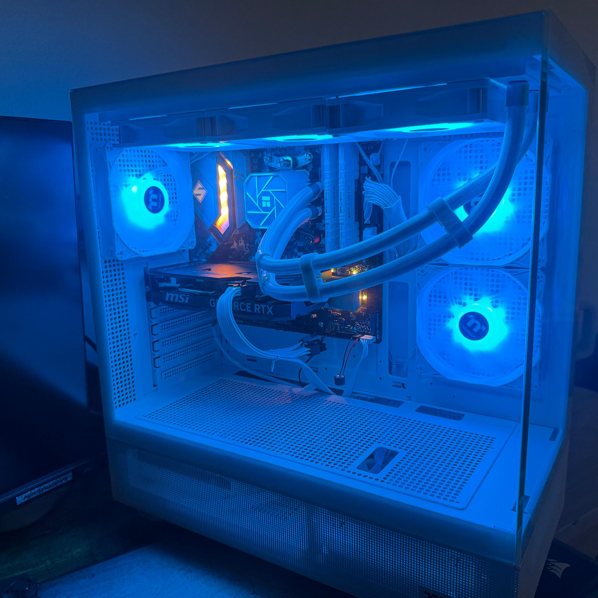 White RGB Gaming PC | RTX 4060 Ti | Ryzen 7 5700X | 32GB RAM | Liquid Cooled