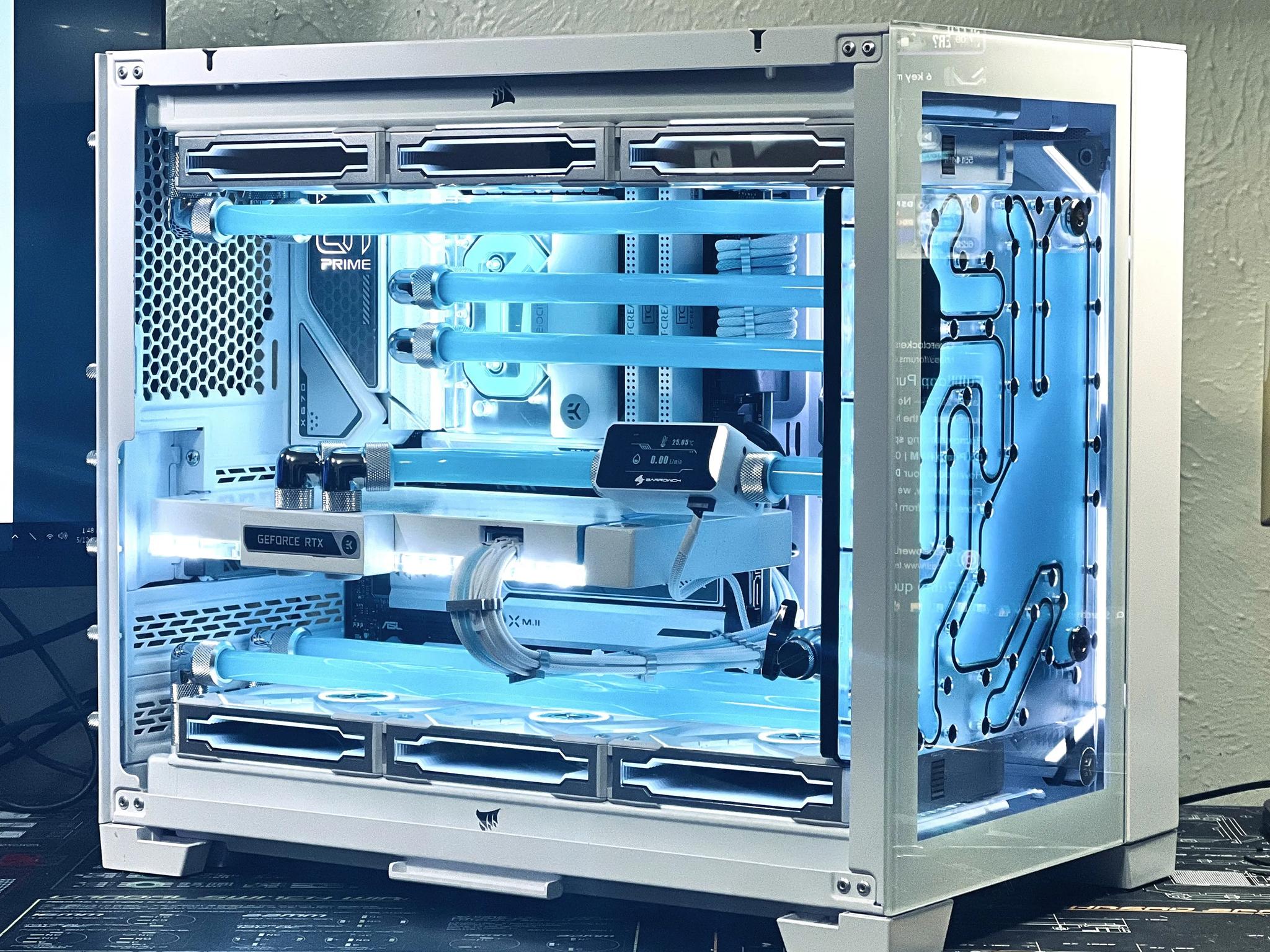 Custom Watercooled Gaming PC - 7800X3D, RTX 4080, 32GB DDR5, EKWB custom loop cooling