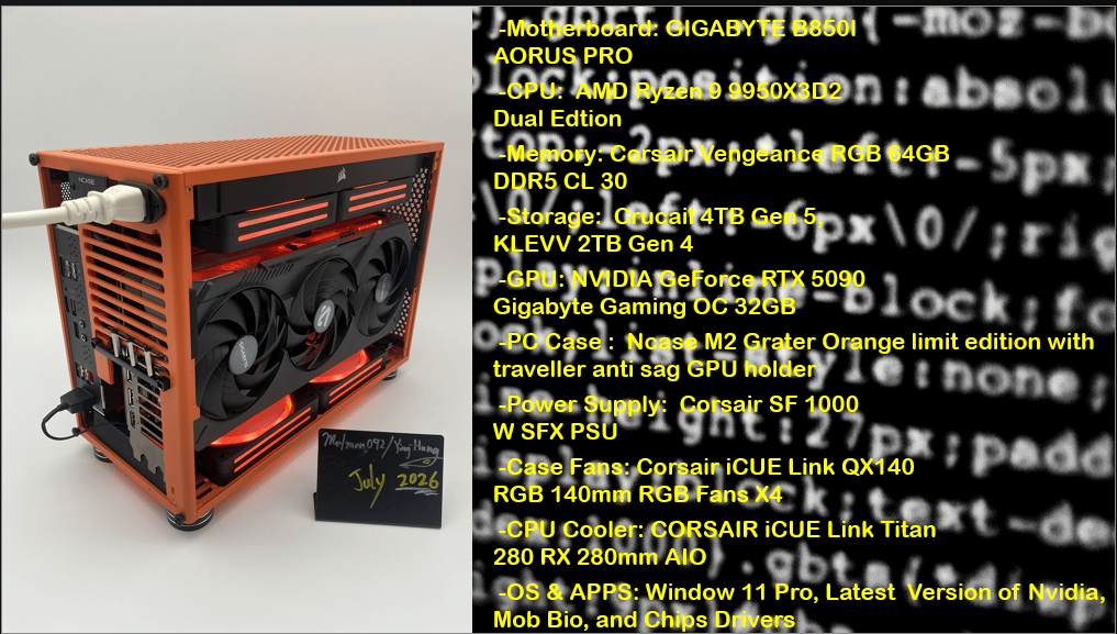 "EndGame Project Amber" | 9950X3D2 | 5090 Gigabyte | 64GB DDR5 | 6TB Nvme |