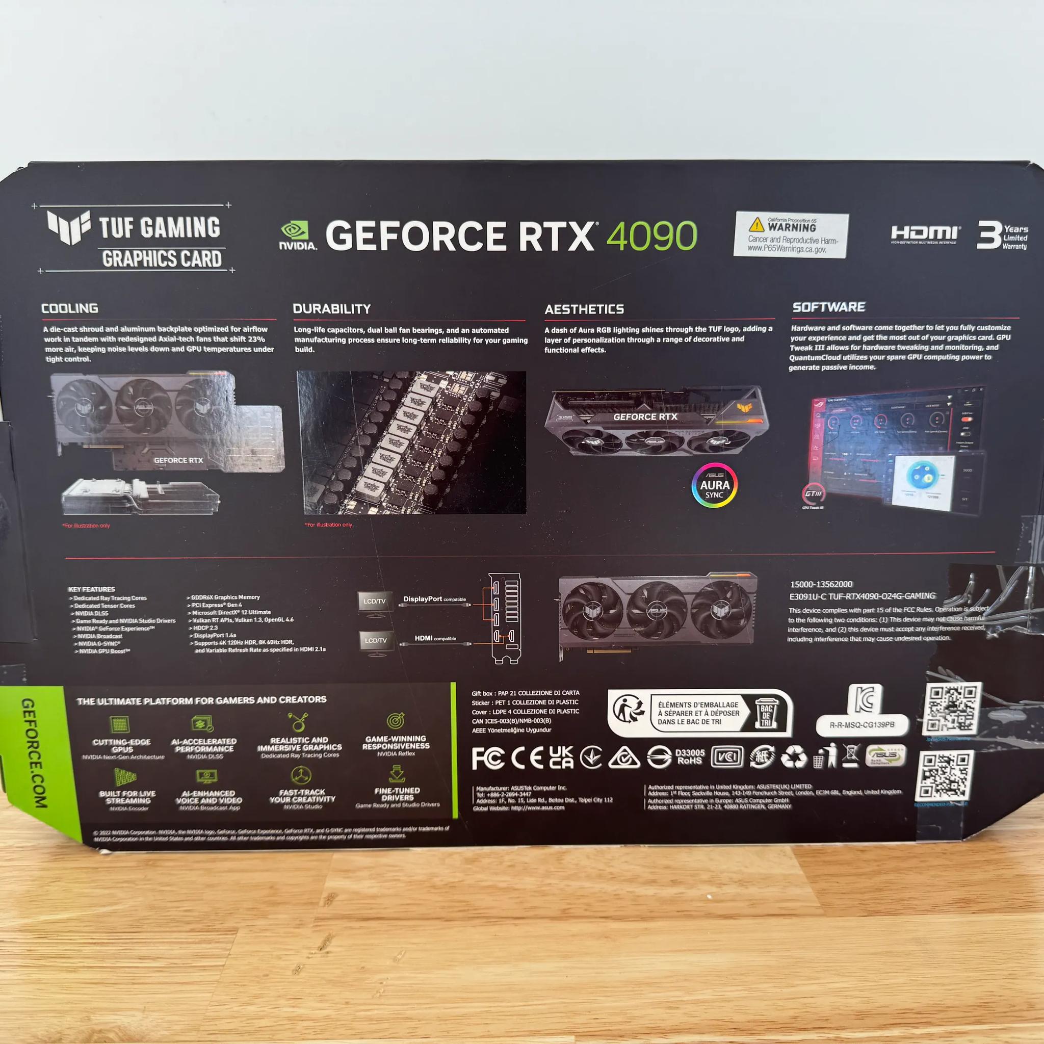 ASUS TUF Gaming GeForce RTX 4090 OC 24GB GDDR6X Graphics Card