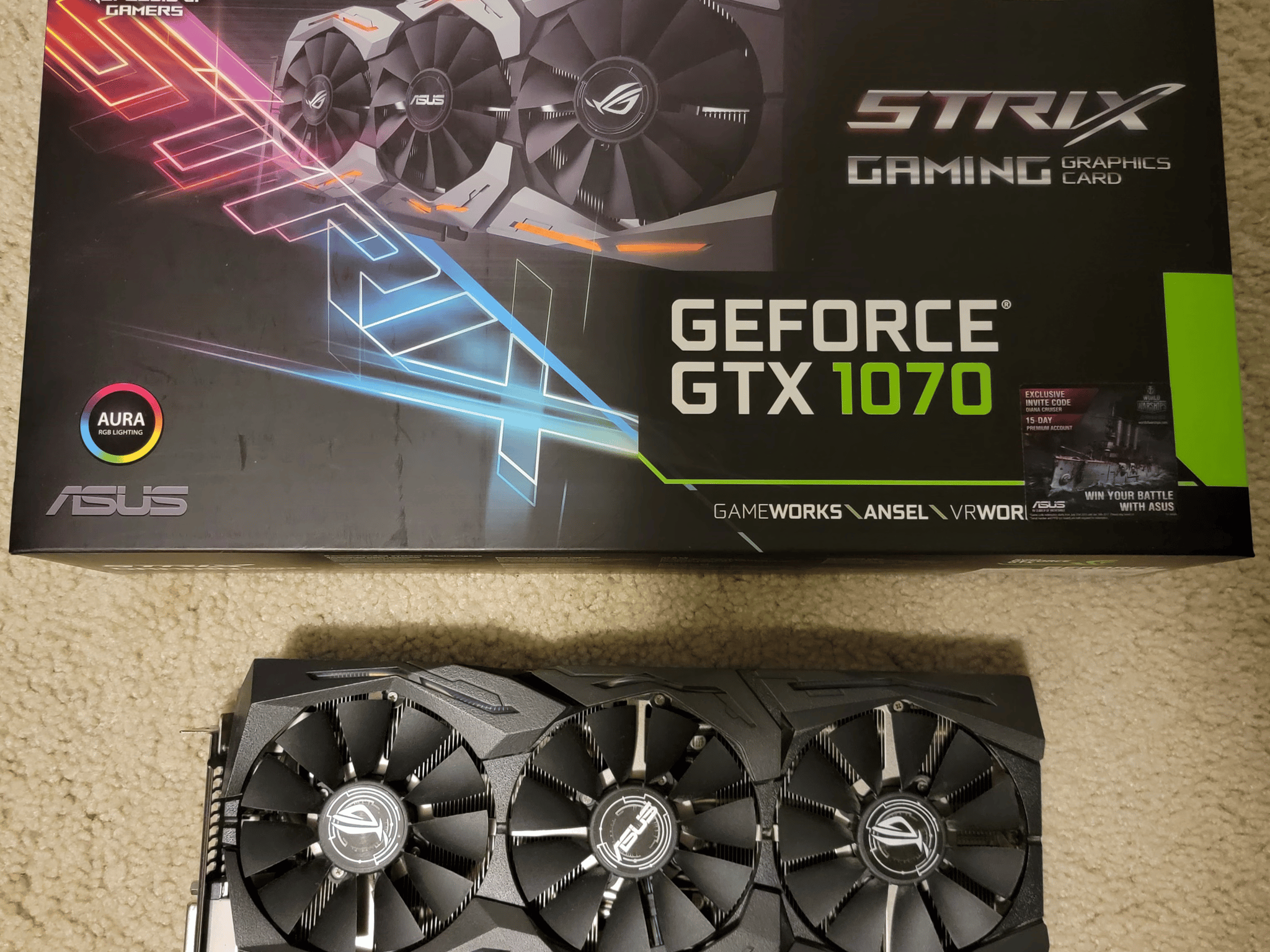 Asus ROG Strix GTX 1070 8GB GDDR5 Like New With Original Box