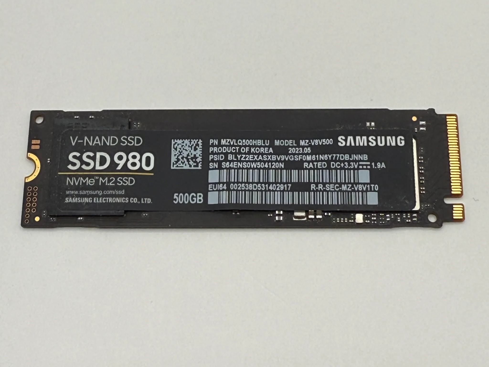 500GB Samsung 980 Gen 3 NVMe M.2 SSD