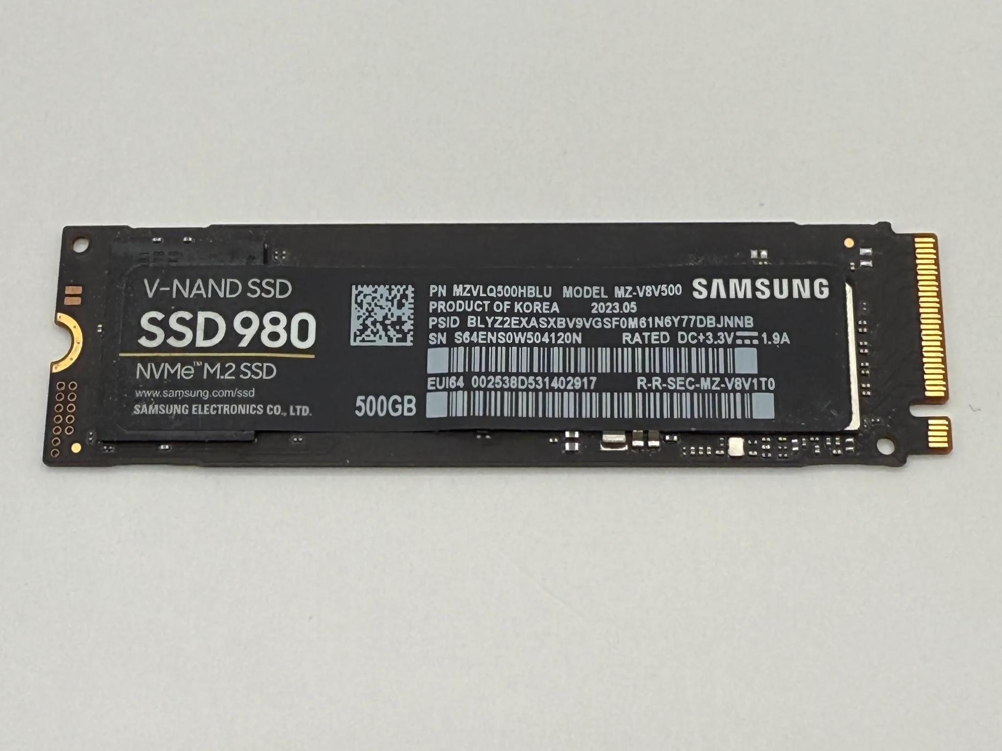 500GB Samsung 980 Gen 3 NVMe M.2 SSD