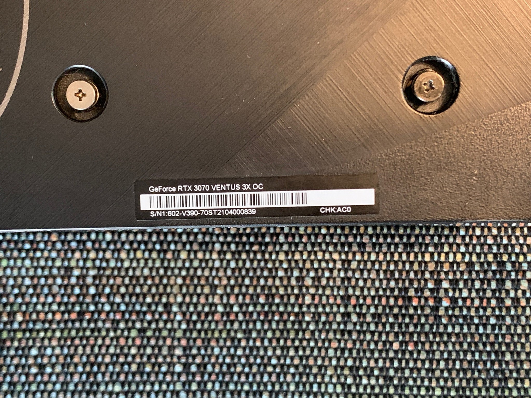 MSI GeForce RTX 3070 VENTUS 3X OC BV 8GB GDDR6 Graphics Card, Used