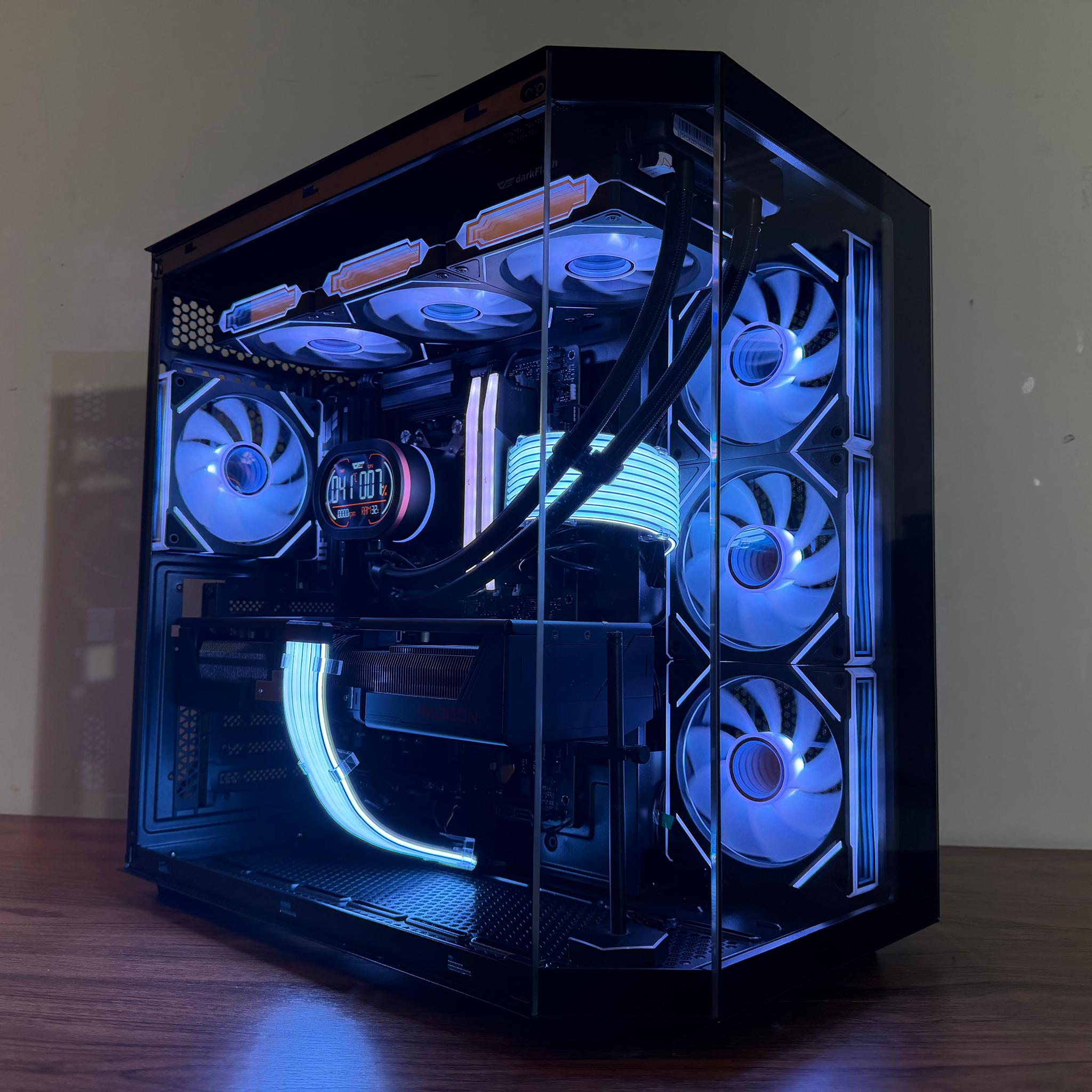 ⚡Obsidian X — Ryzen 9 7900X • RX 9070 XT • 32GB DDR5 • Black RGB Beast