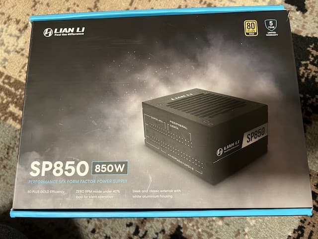 LIAN LI TU150 Aluminium Tempered glass Mini ITX Case Black + 850 Watt Lian Li SFX Power Supply Black