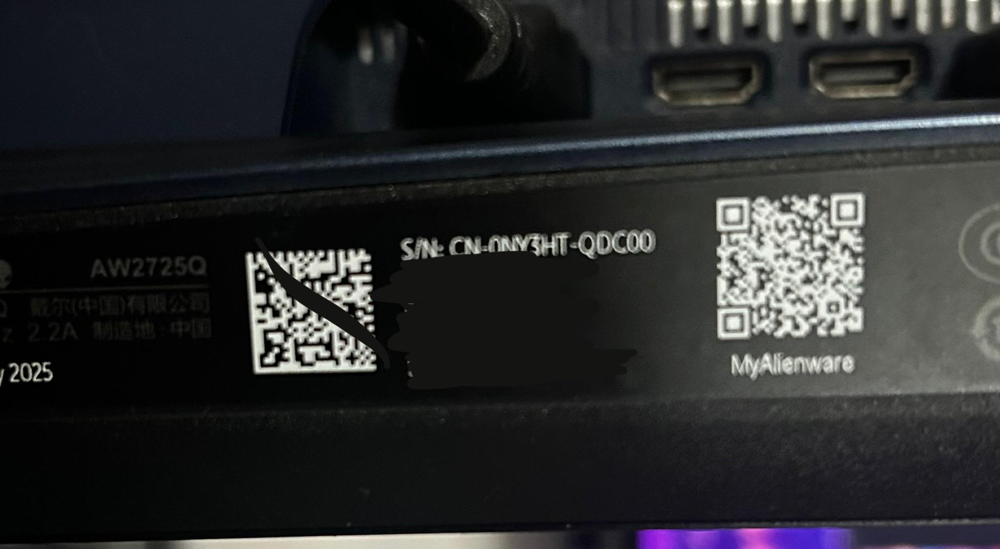 Alienware QD-OLED 27" 4K UHD (3840 x 2160) 240Hz Gaming Monitor (AW2725Q)